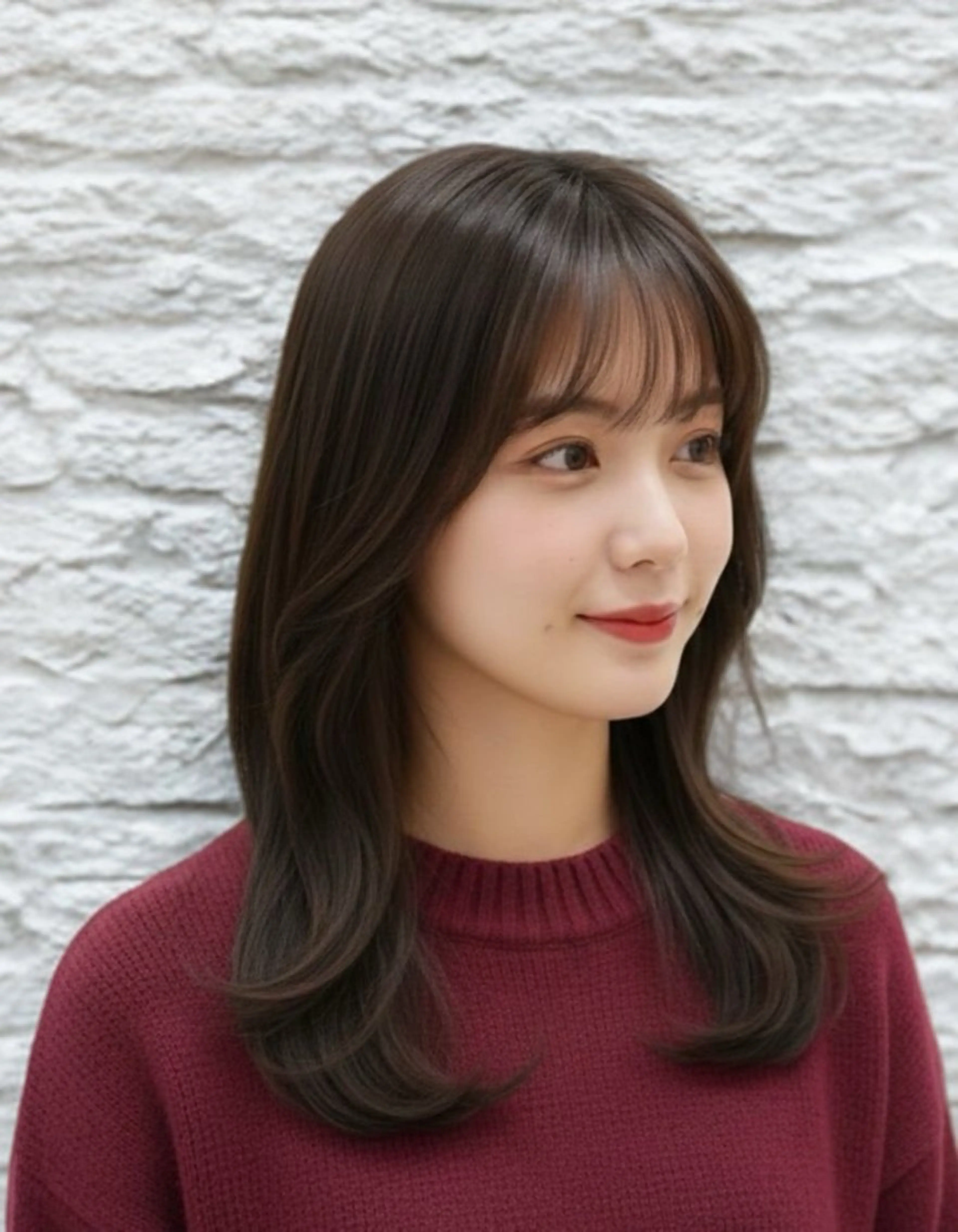 セミロング 髪質改善×レイヤー 高嶋のヘアスタイル