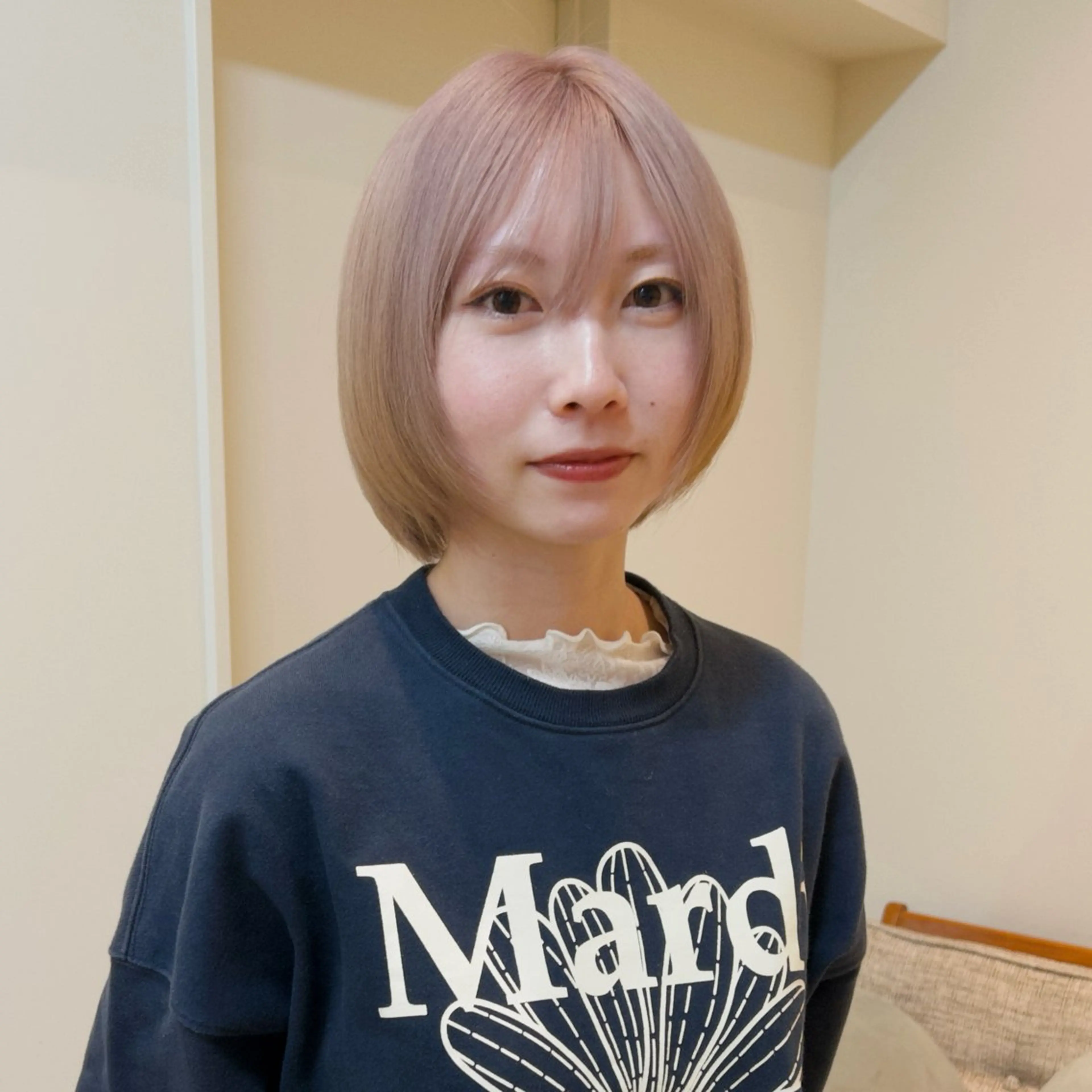 カラー ベージュカラー ブリーチ ダブルカラー ピンクカラー ピンクベージュ suzu /muku.のヘアスタイル