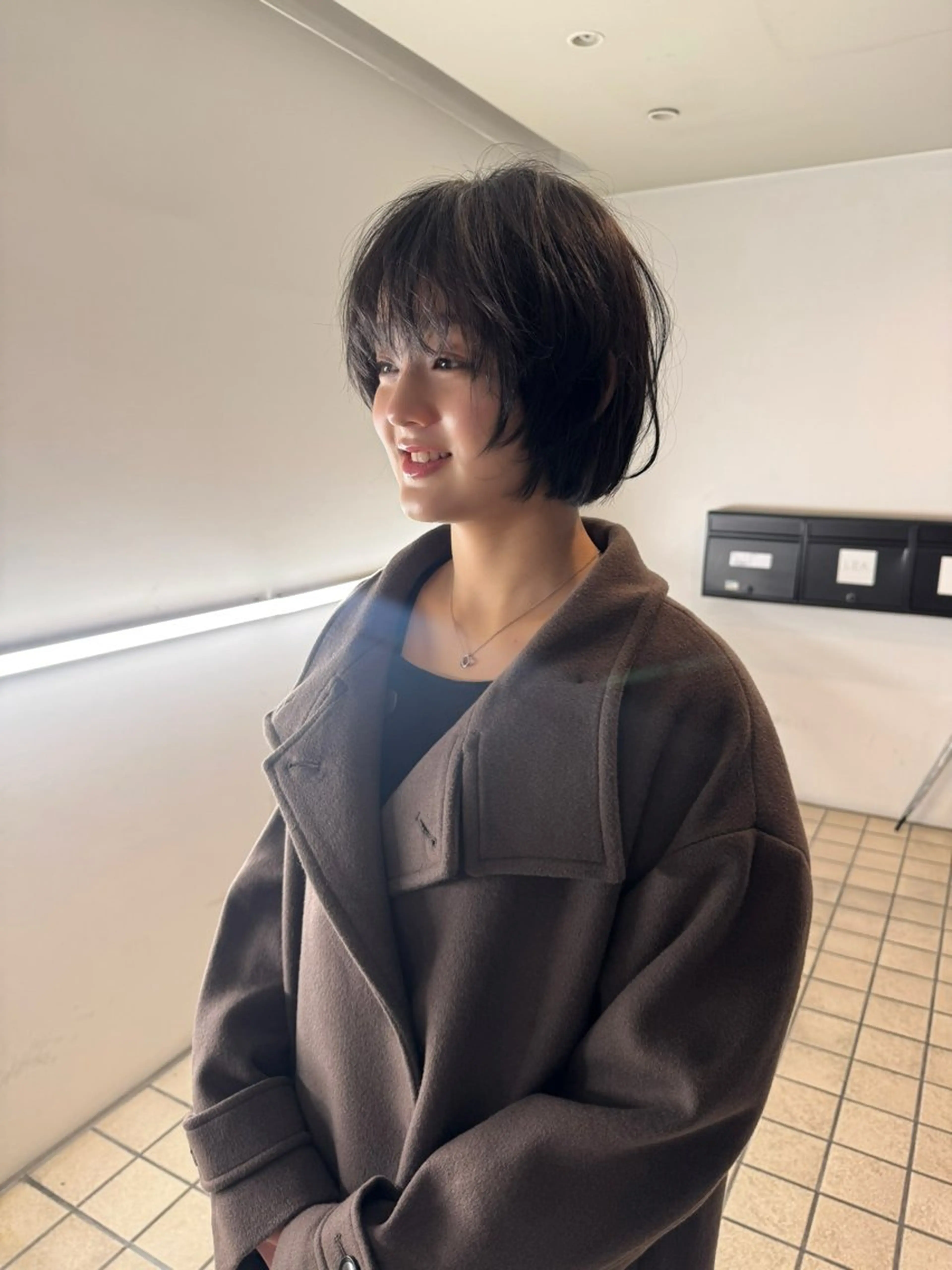 ショート カラー ヘアアレンジ エギョモリ 韓国風ヘア レイヤーカット ショートヘア 🫧umu.🫧韓国 /レイヤー/ハッシュのヘアスタイル