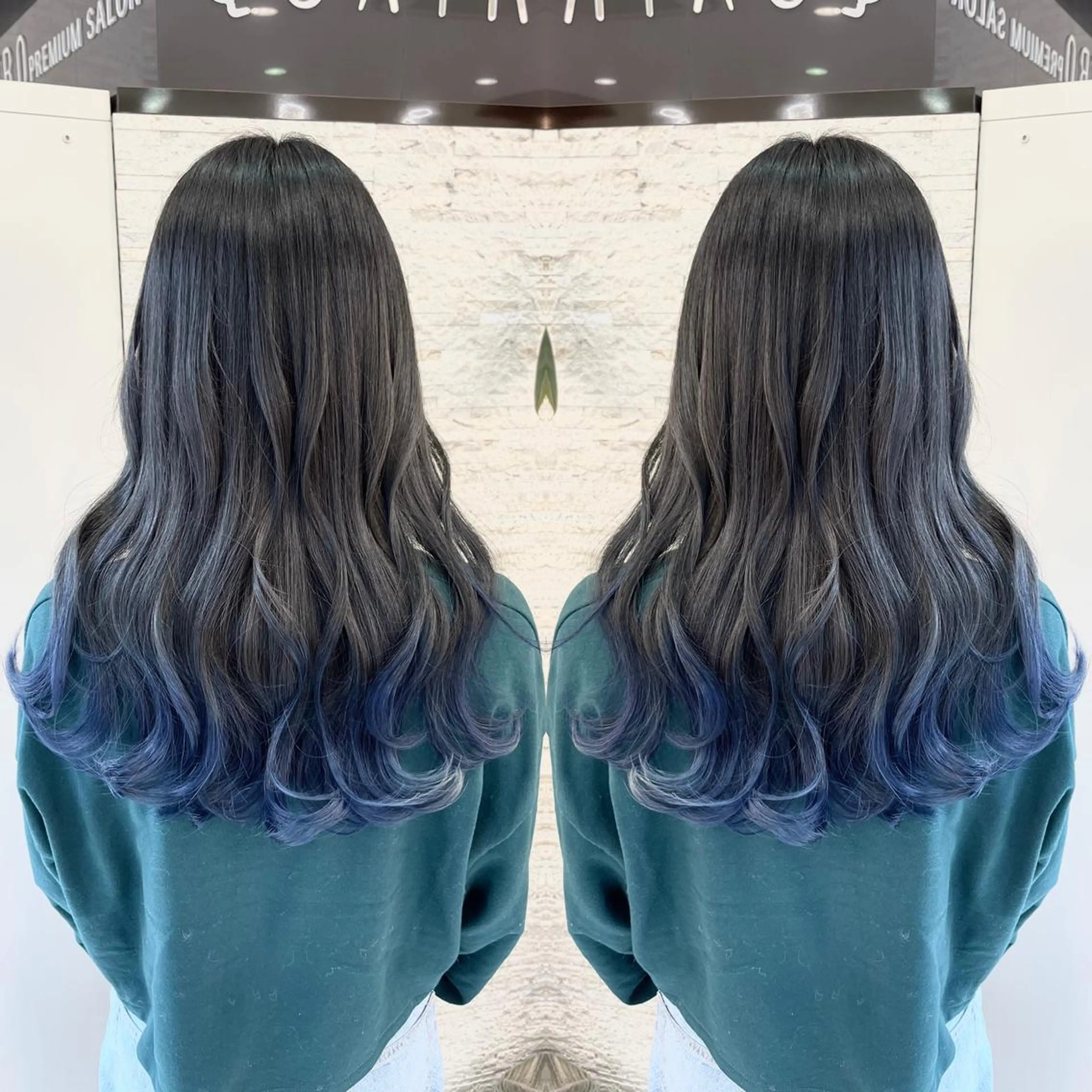 セミロング カット ヘアカラー Y Uのヘアスタイル