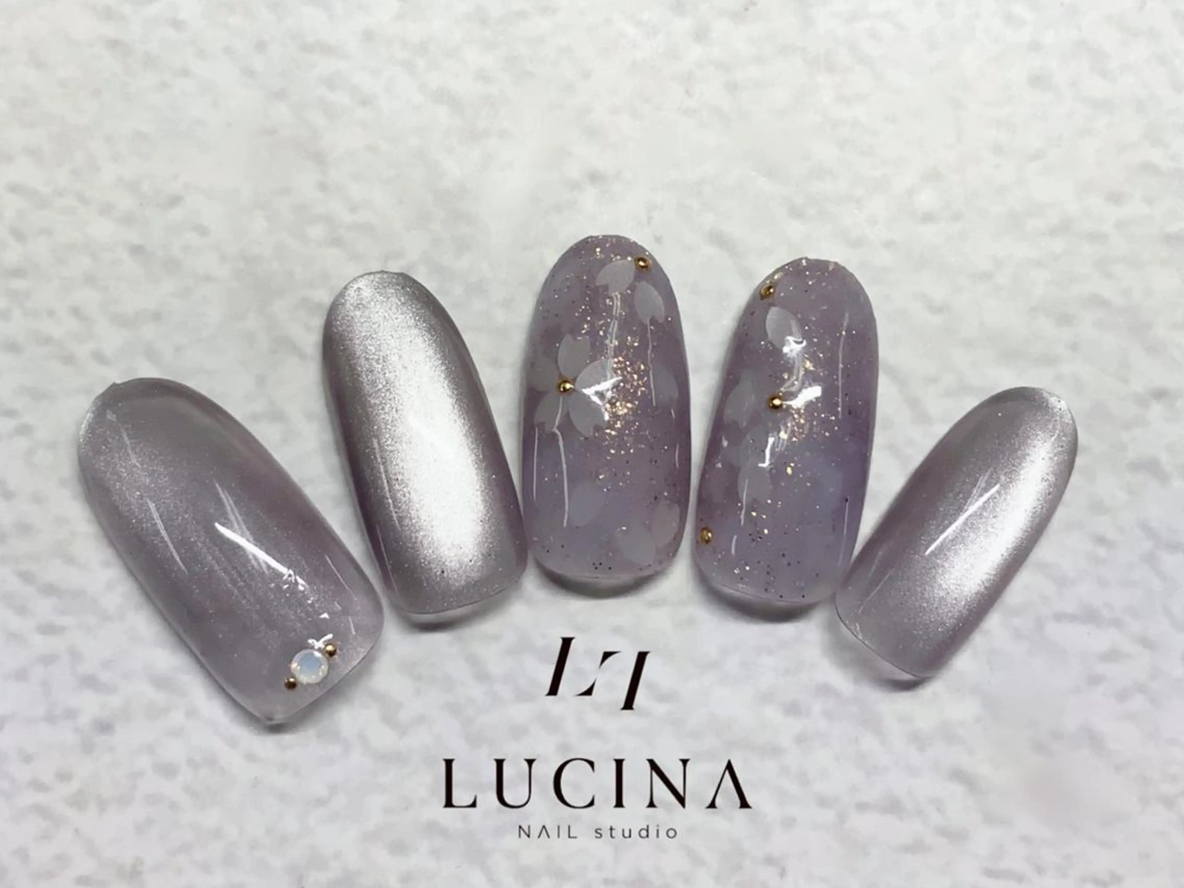 ネイル 桜ネイル クリアネイル 長さ出し フットネイル フレンチネイル ハンドネイル 新橋 ルキナ スタッフのネイルデザイン