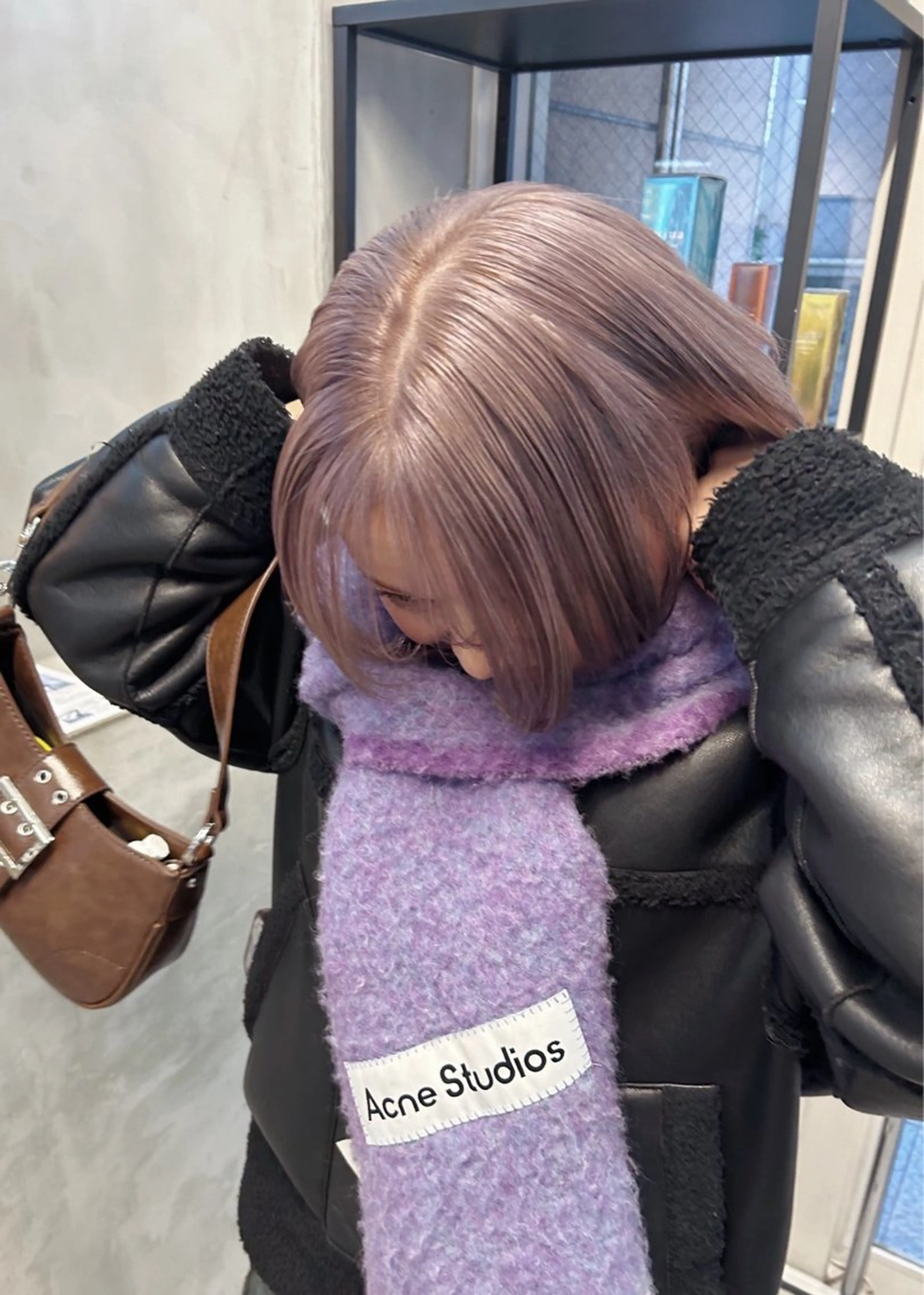 ミディアム カラー カット ヘアカラー トリートメント ハイトーンボブ 前田 表参道　グレージュのヘアスタイル