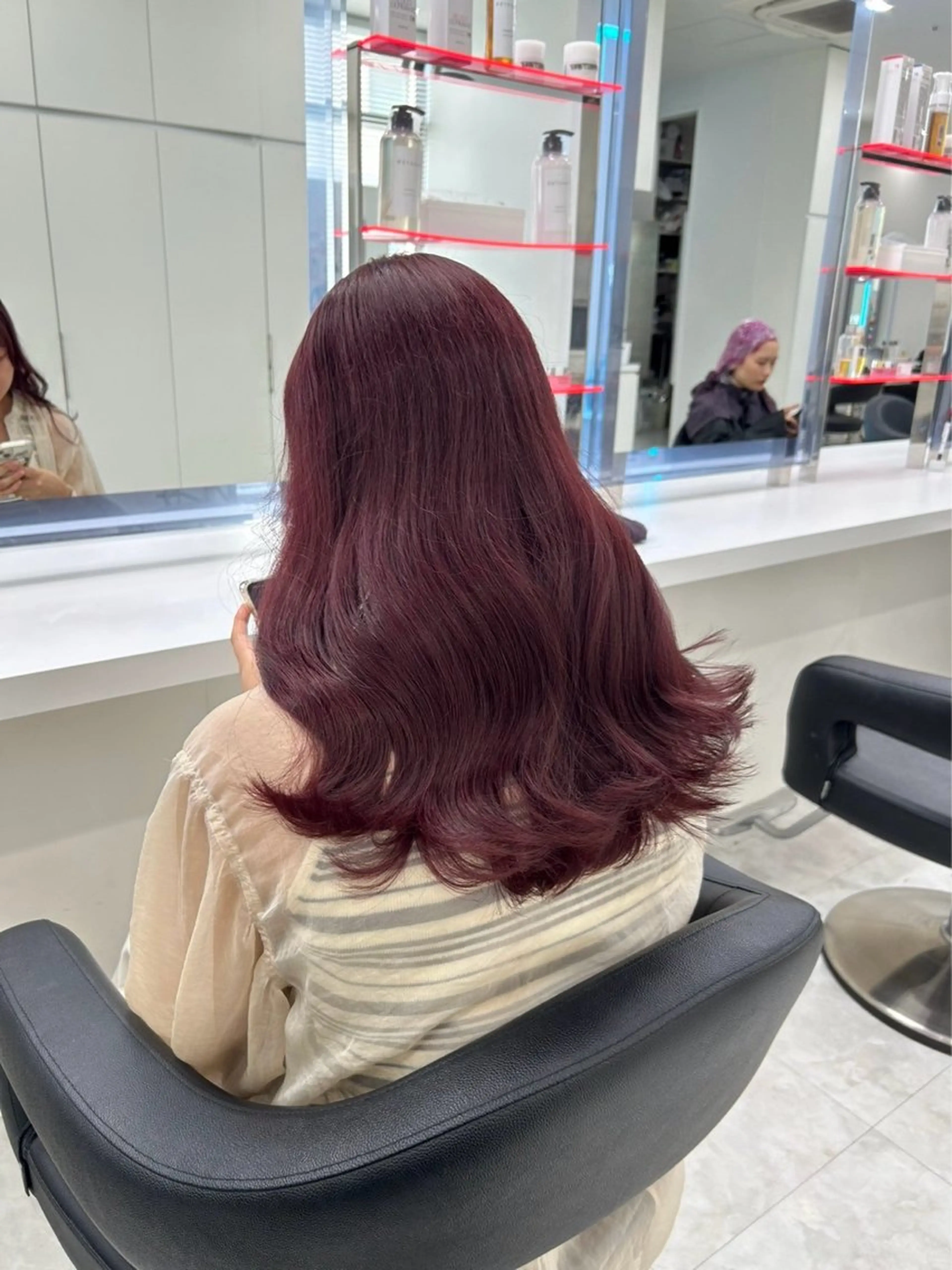 セミロング カラー 大人っぽ♡上品な暖色 ♡ブリーチなし♡のヘアスタイル