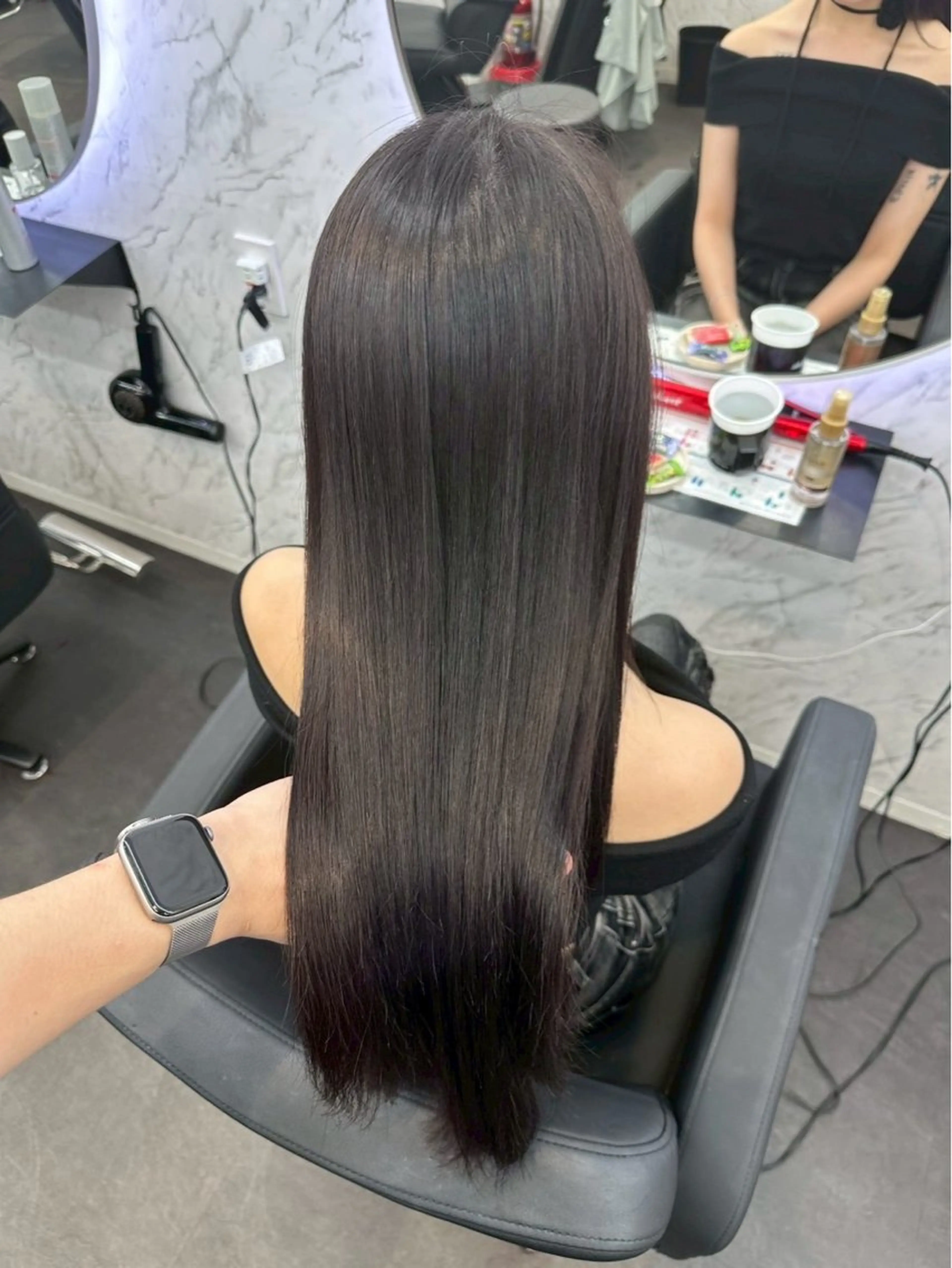 カラー アッシュ 黒髪 ブラウンカラー ⋆✦ Leon cut¥1100のヘアスタイル