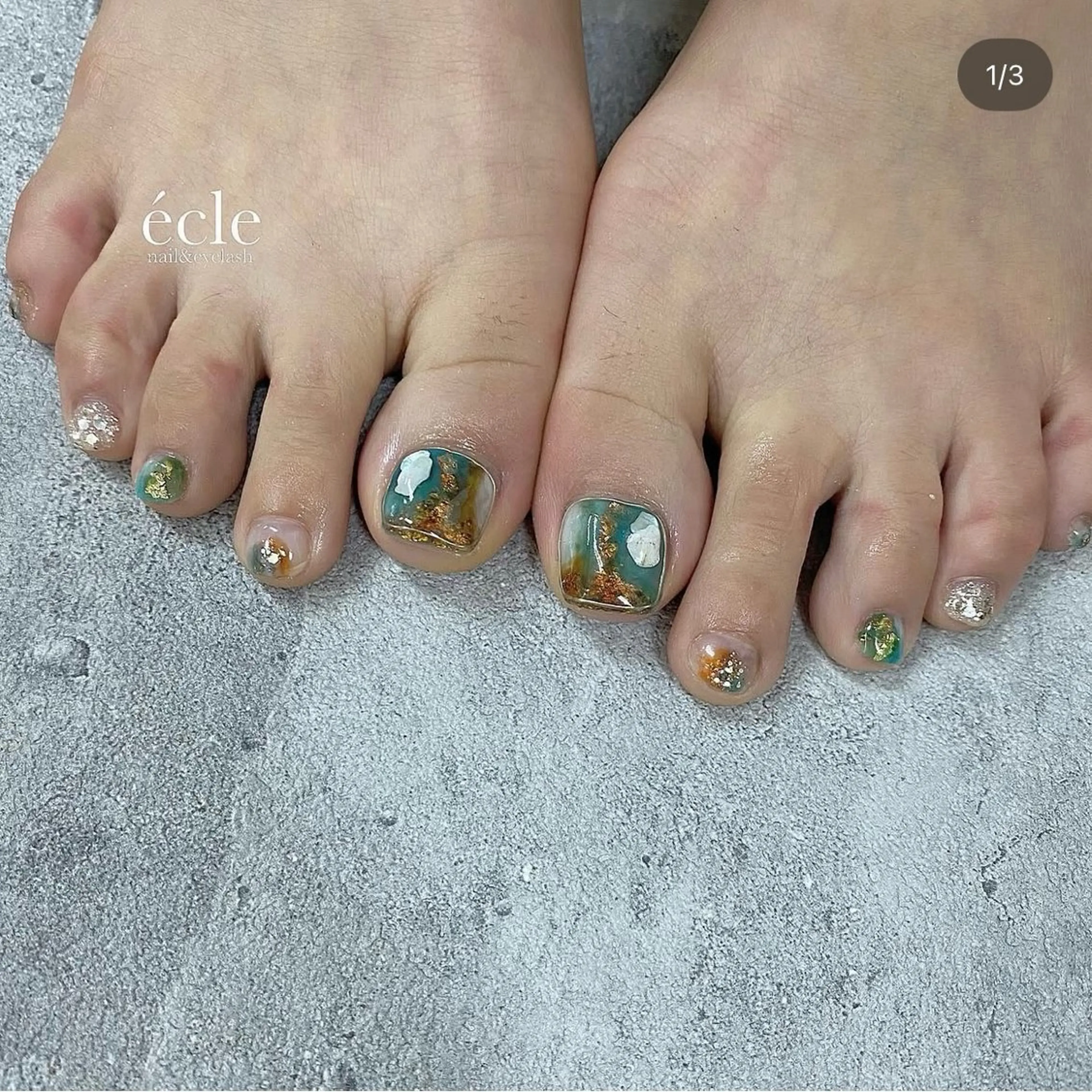 ネイル フットネイル フットネイル écle nail&eyeのネイルデザイン