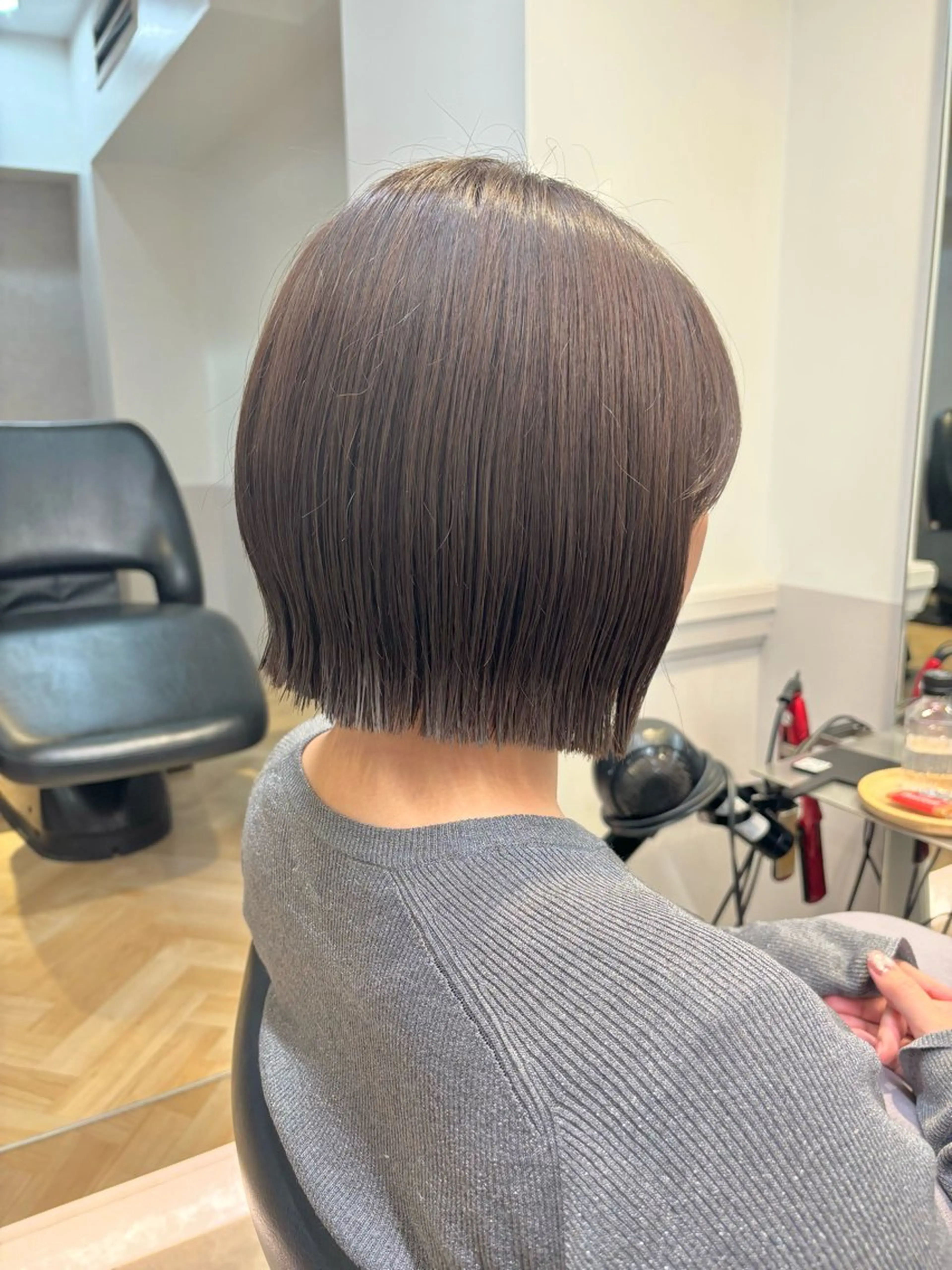ミディアム カット ヘアカラー 🎀クロスパーマ／ ボブ🎀MOMONAのヘアスタイル