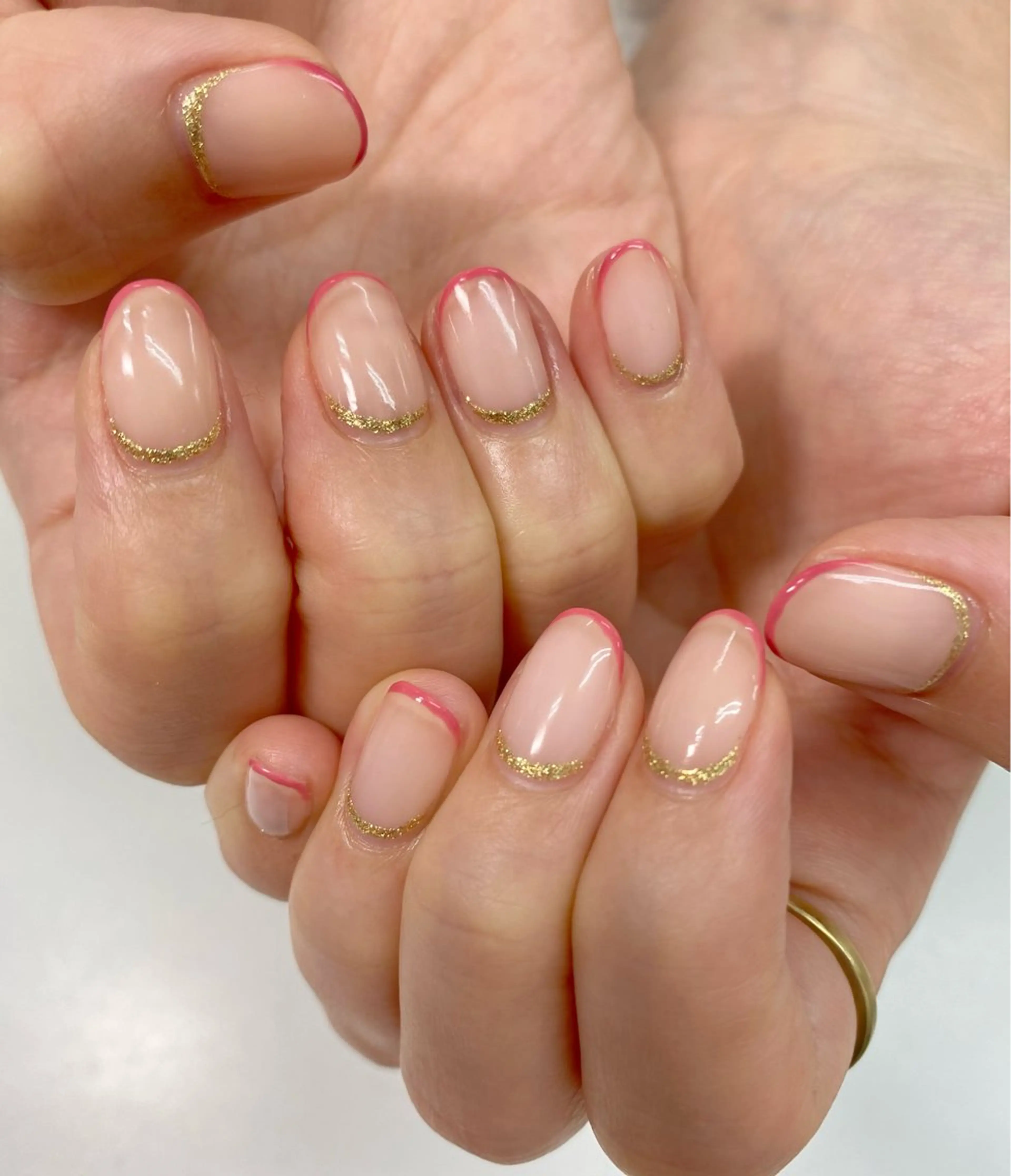 ネイル フレンチネイル ピンク 北小岩ネイリスト吉田 由圭のネイルデザイン