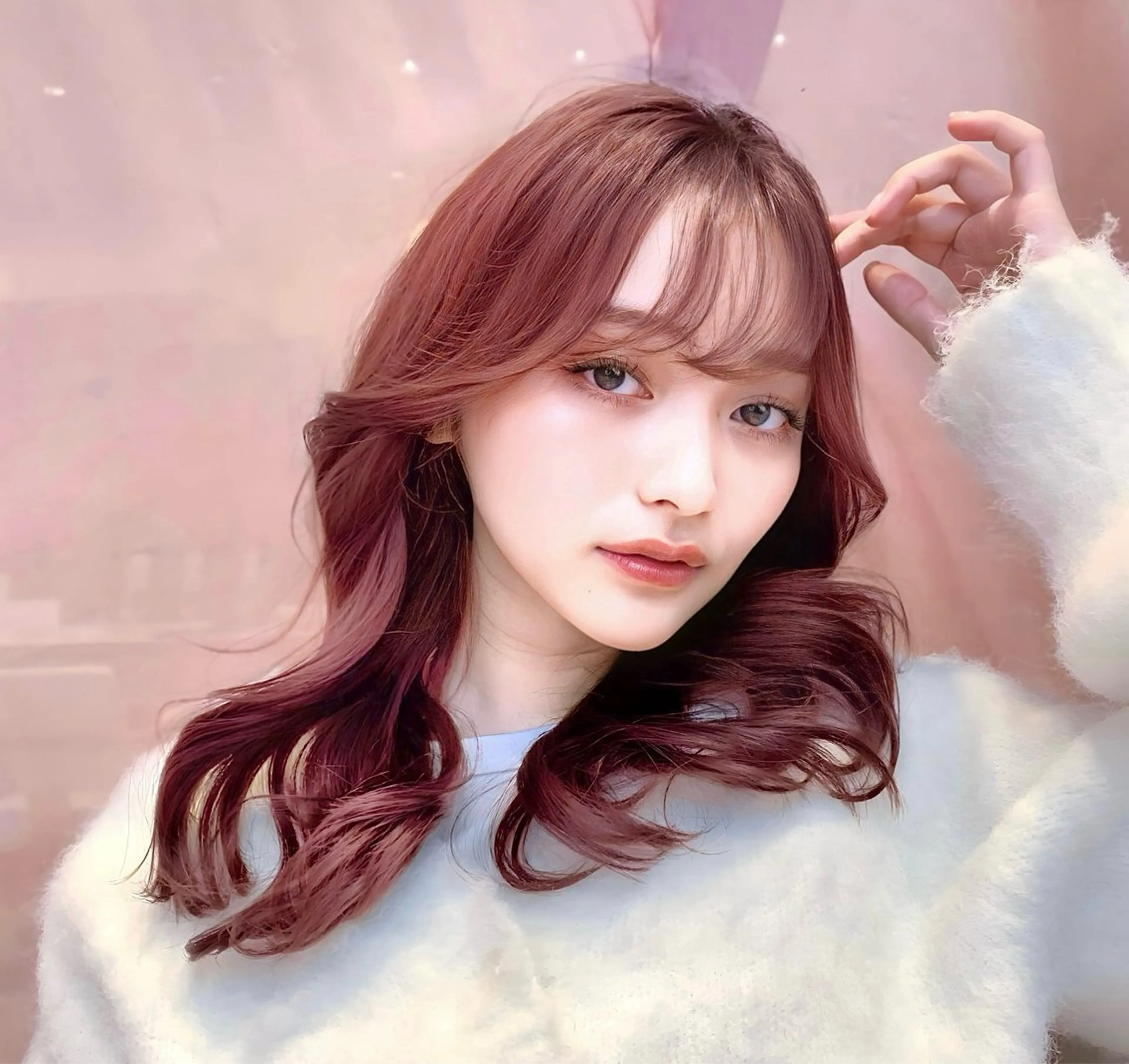 ミディアム カラー カット ヘアカラー トリートメント ヘッドスパ ヘアセット 韓国ヘア/レイヤー/ 顔まわり/りょーとのヘアスタイル