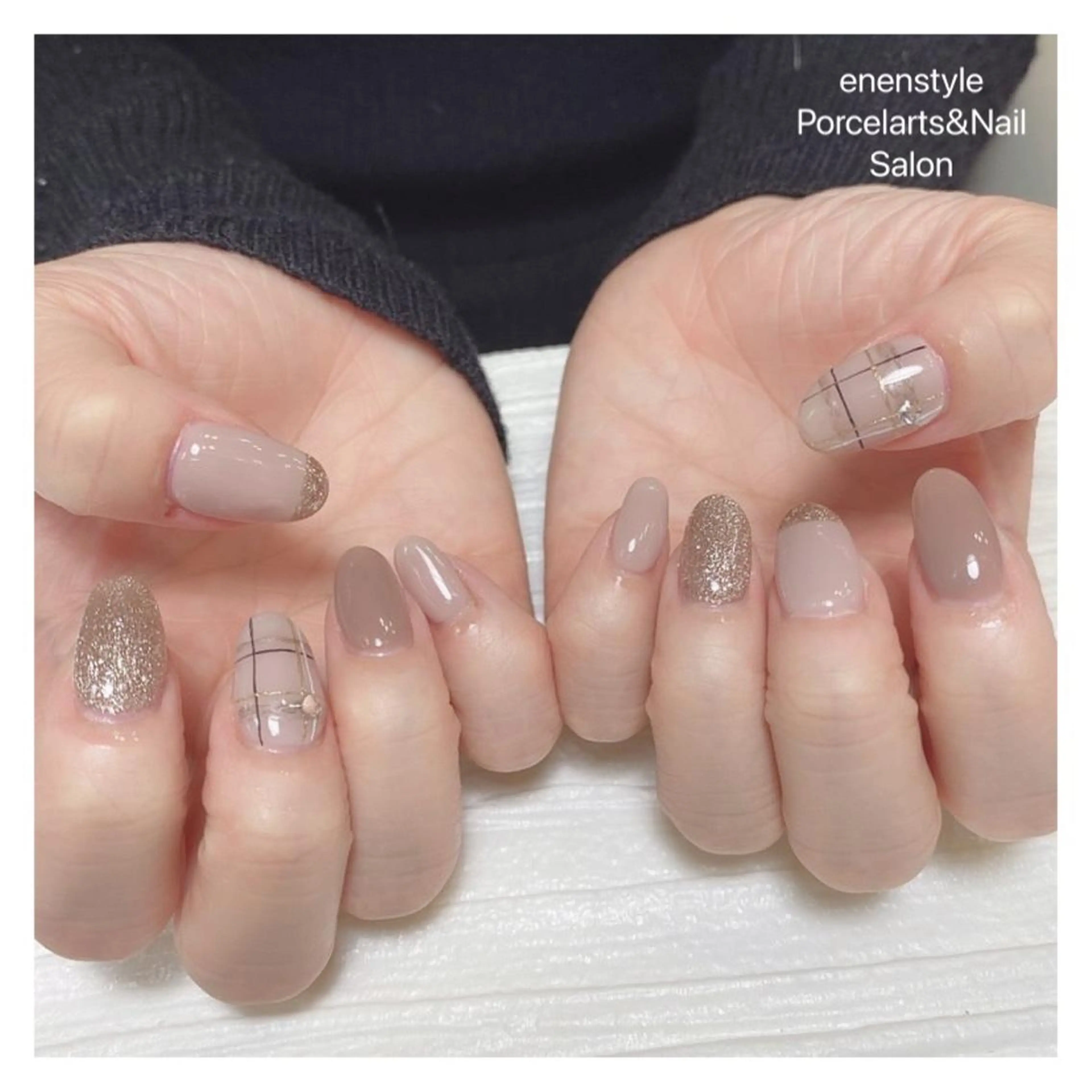 ミディアム ネイル ハンドネイル 👑enen style👑のネイルデザイン