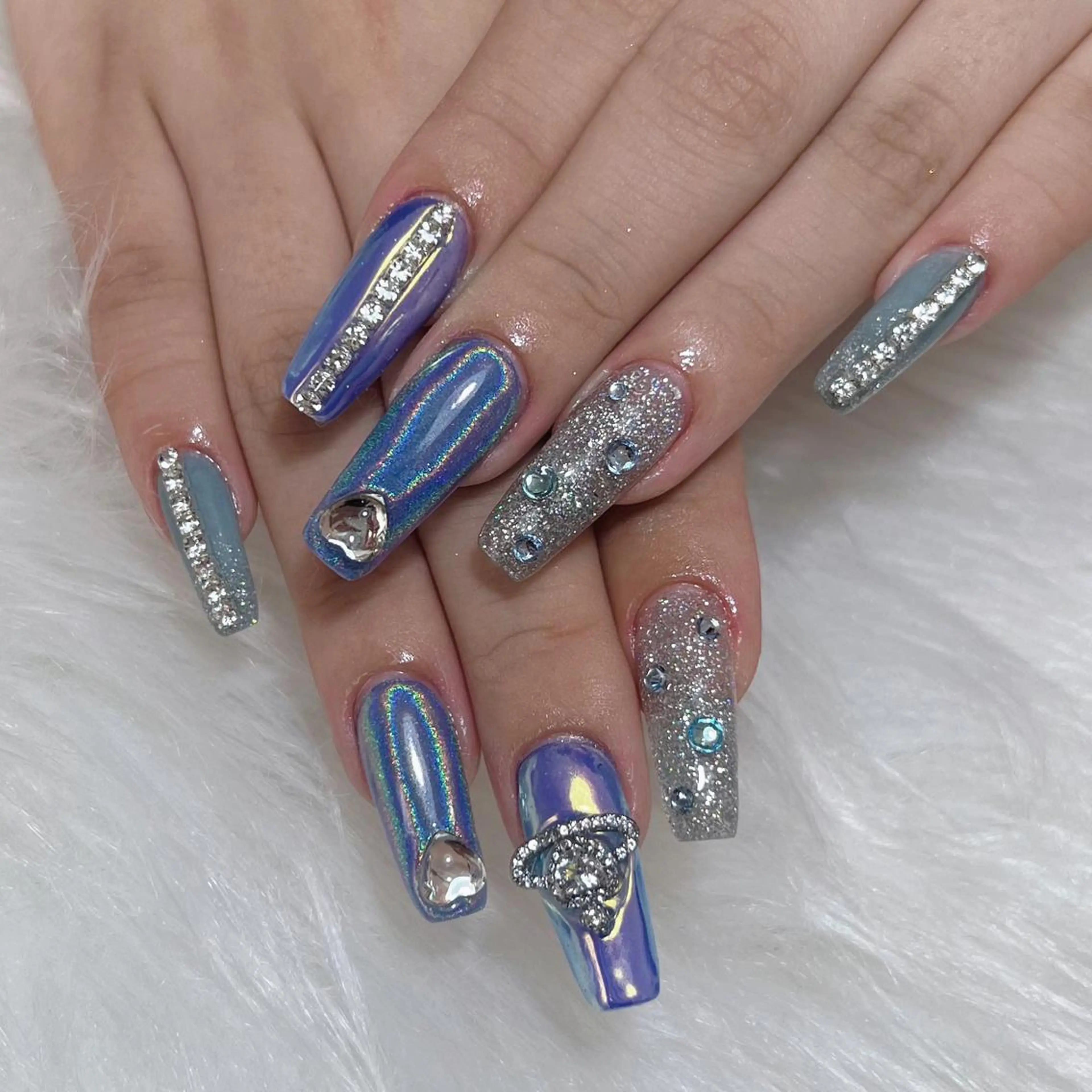 ネイル ブルー ジェルネイル スカルプネイル feel ♡︎ remiのネイルデザイン