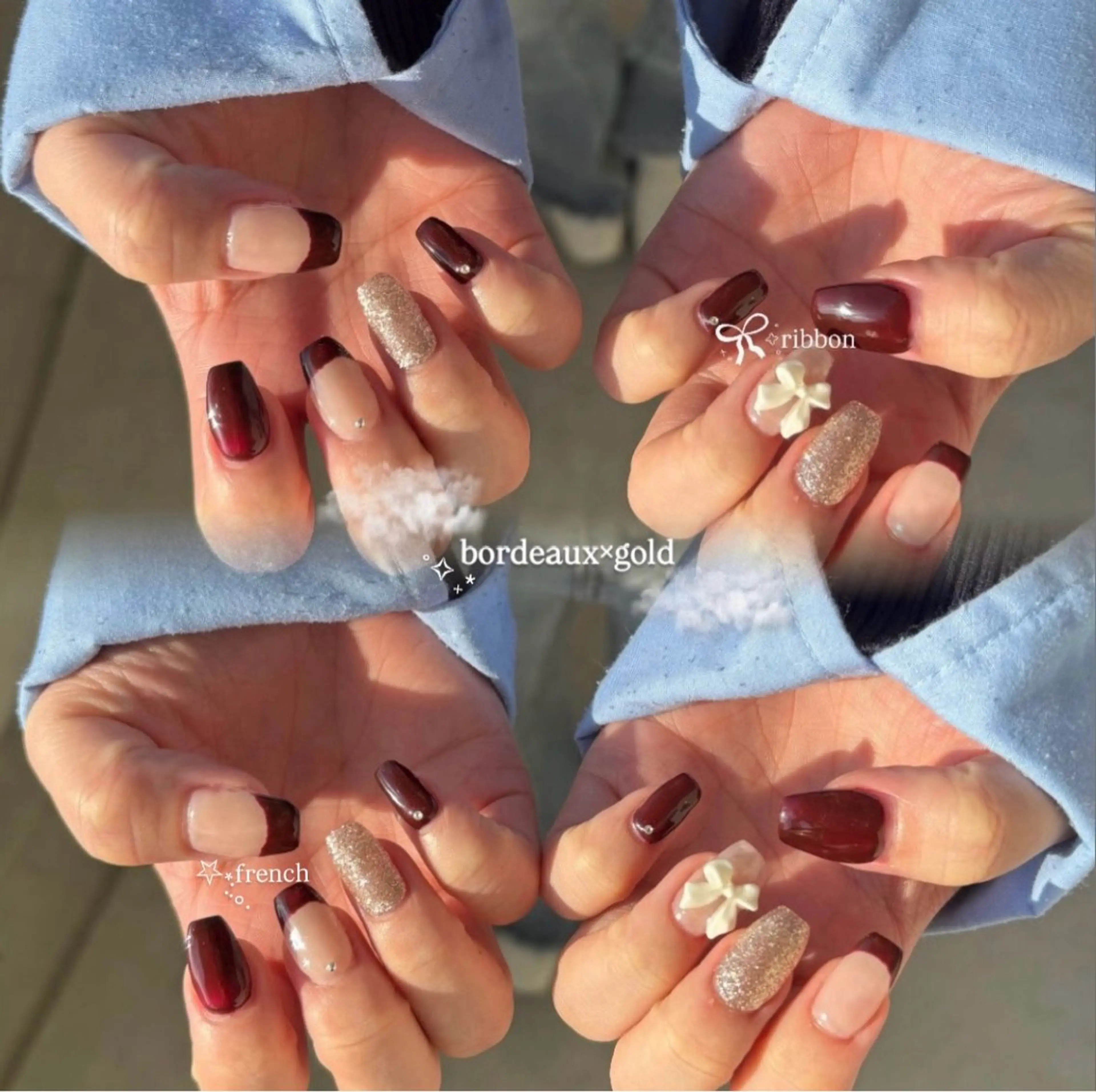 ネイル ボルドー ネイリスト sanaのネイルデザイン