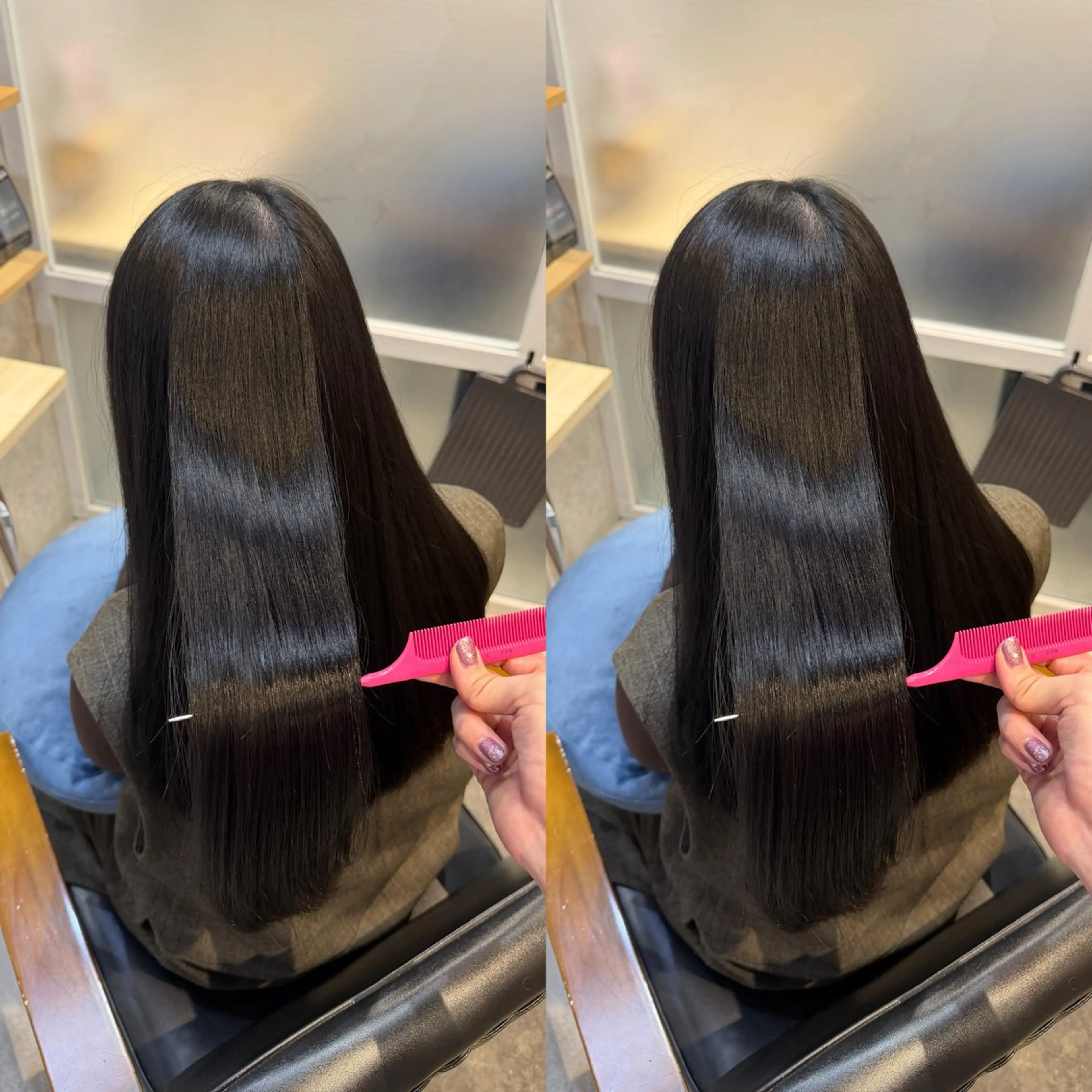 セミロング ヘアカラー トリートメント ほの かのヘアスタイル