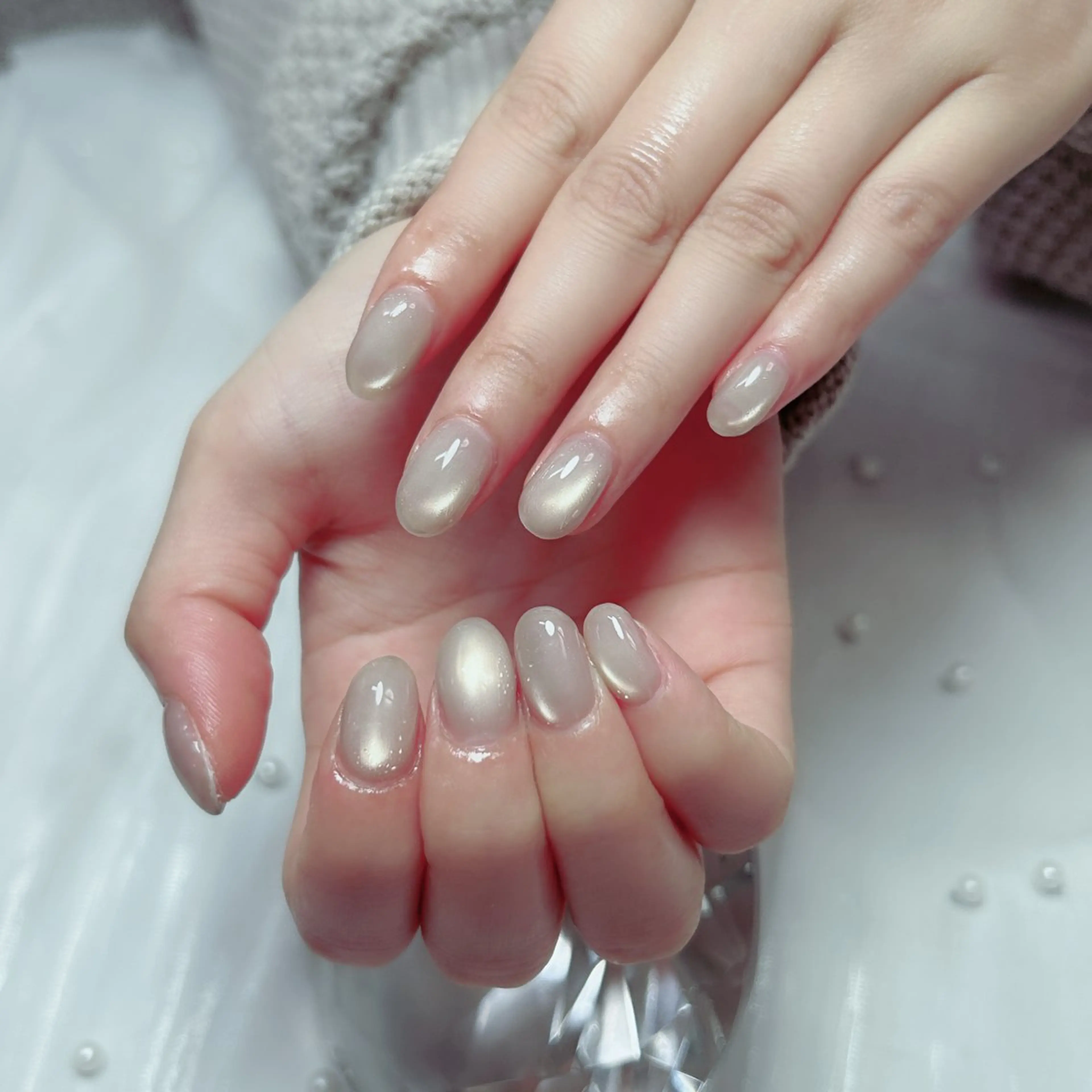 ネイル フレンチネイル ジェルネイル キラキラネイル 韓国ネイル マグネットネイル ハンドネイル Cute Tips nailのネイルデザイン