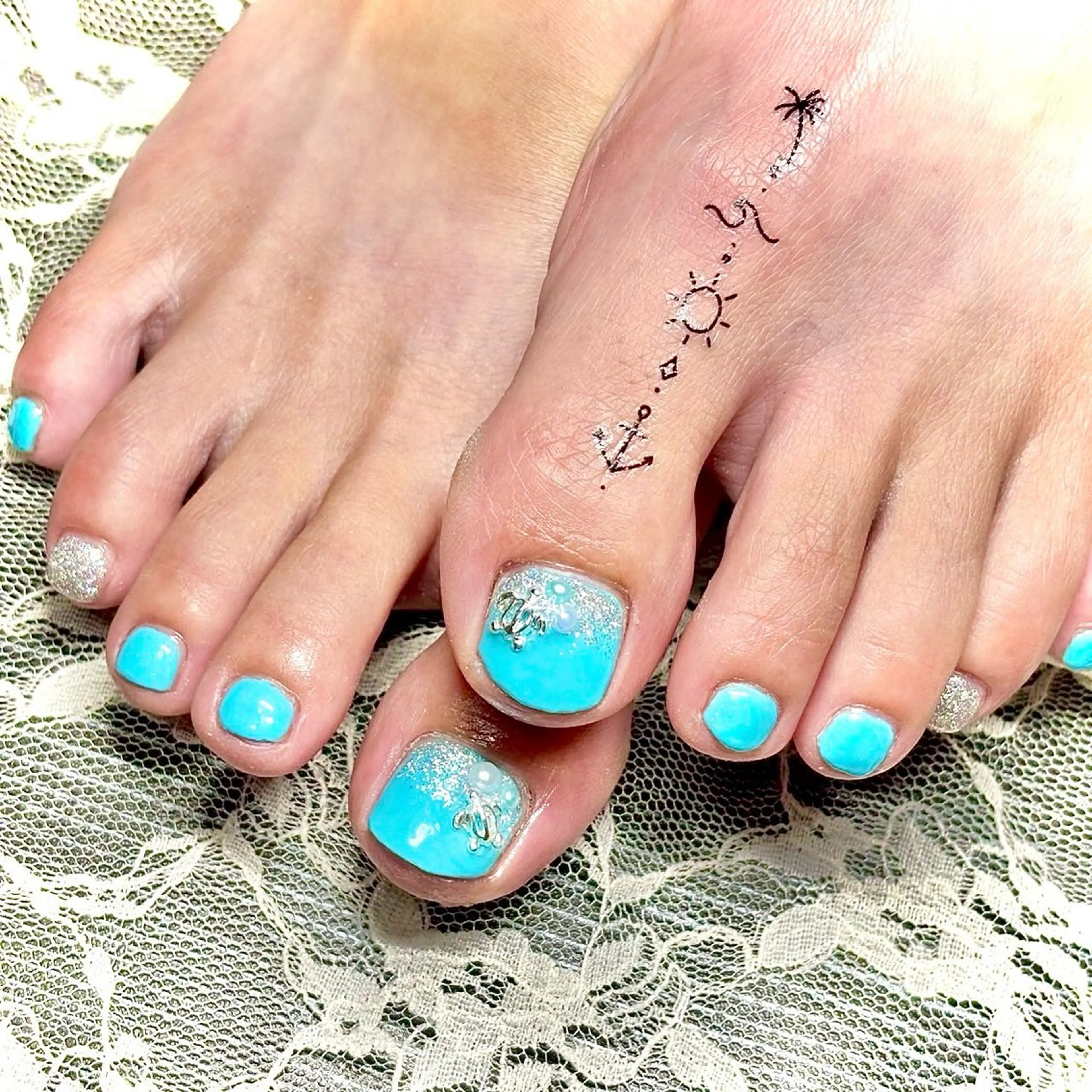 ネイル フットネイル 韓国ネイル 夏ネイル ワンホンネイル miminon 自宅ネイルサロンのネイルデザイン