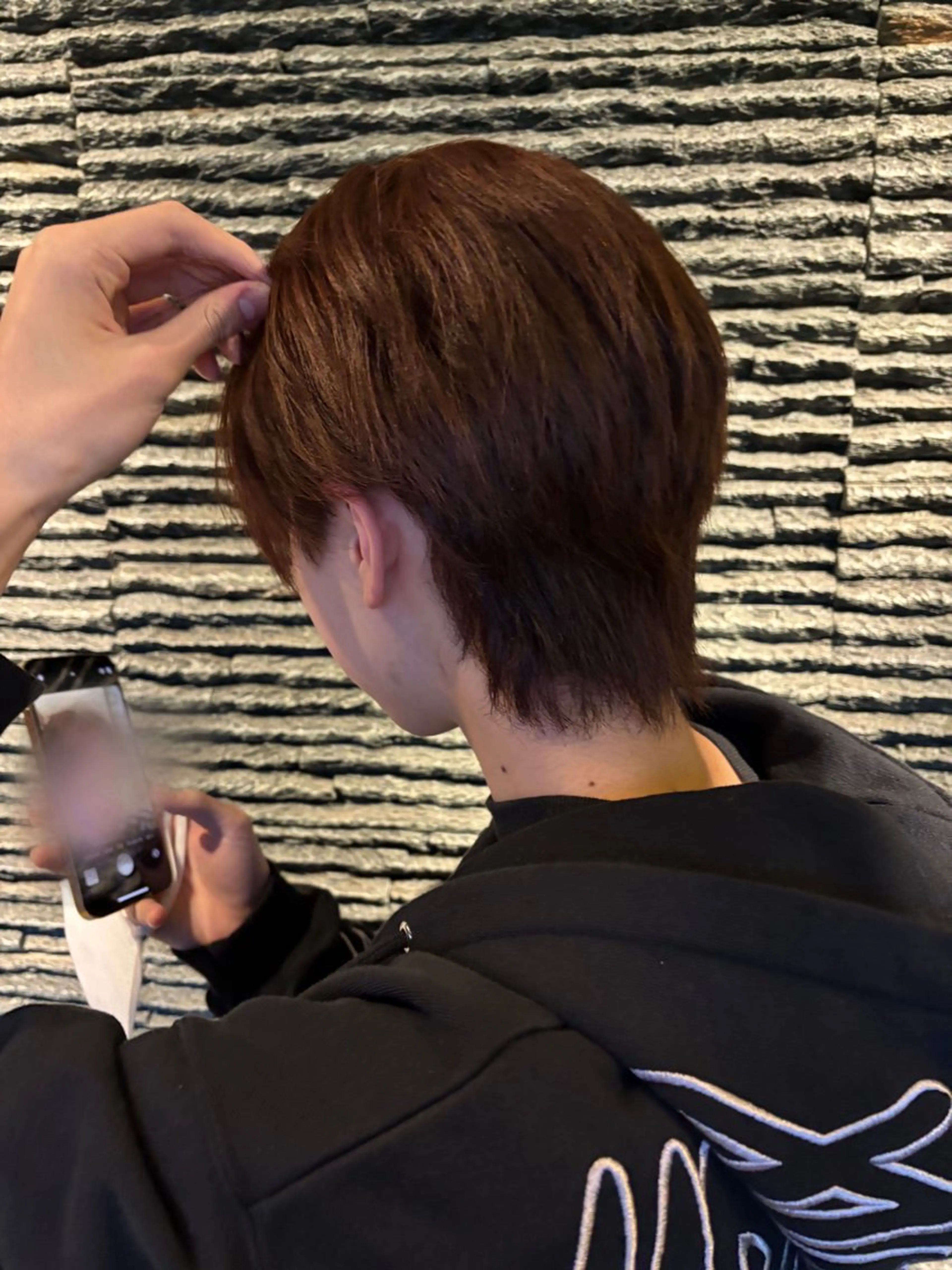 カラー メンズ ブラウンカラー オレンジ オレンジブラウン con affetto所属・山田 彩智のヘアスタイル