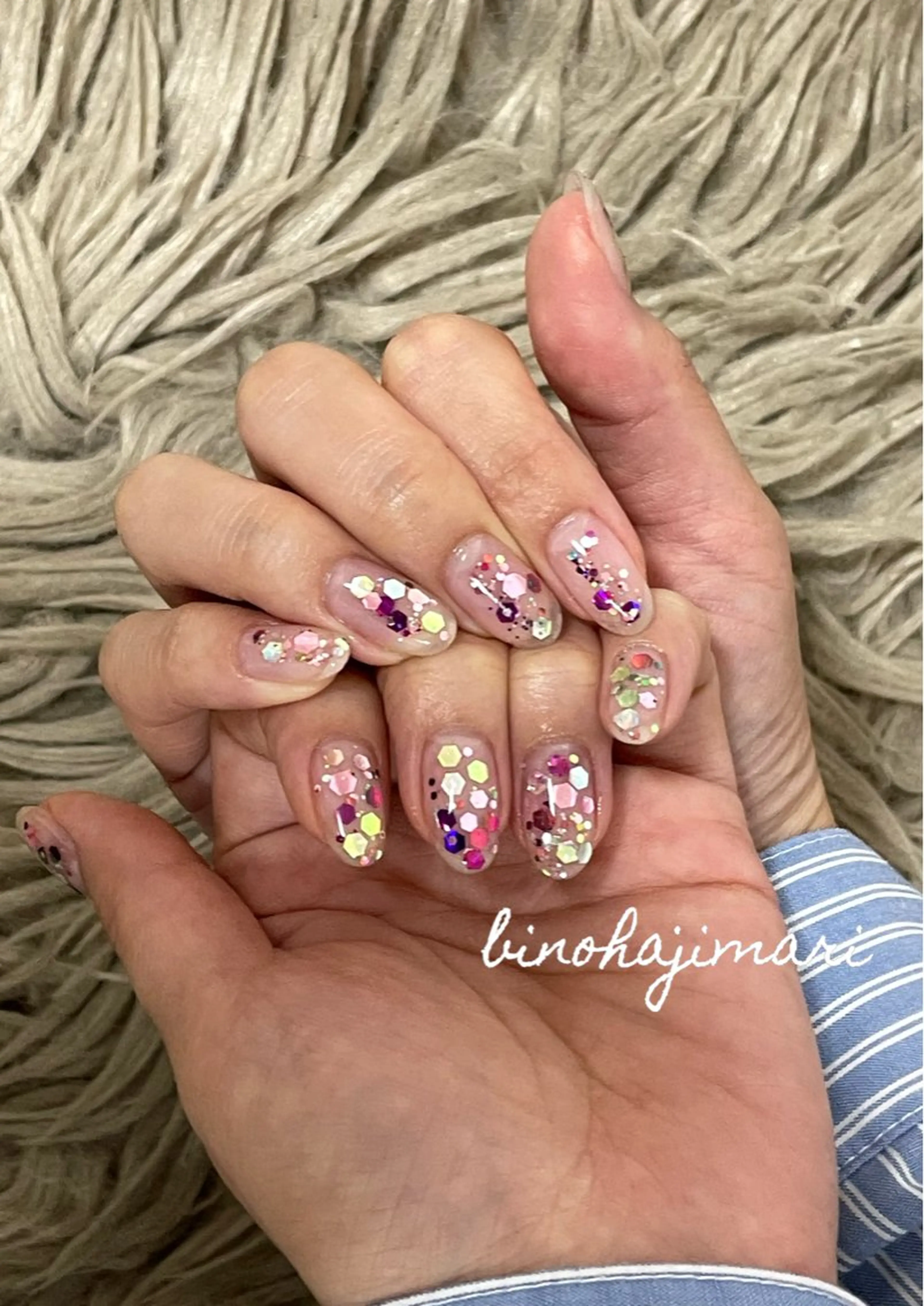 ネイル アートネイル クリアネイル フラッシュネイル ラメ(グリッター) ワンカラーネイル ♡Bivi♡自爪に 優しいネイルサロンのネイルデザイン