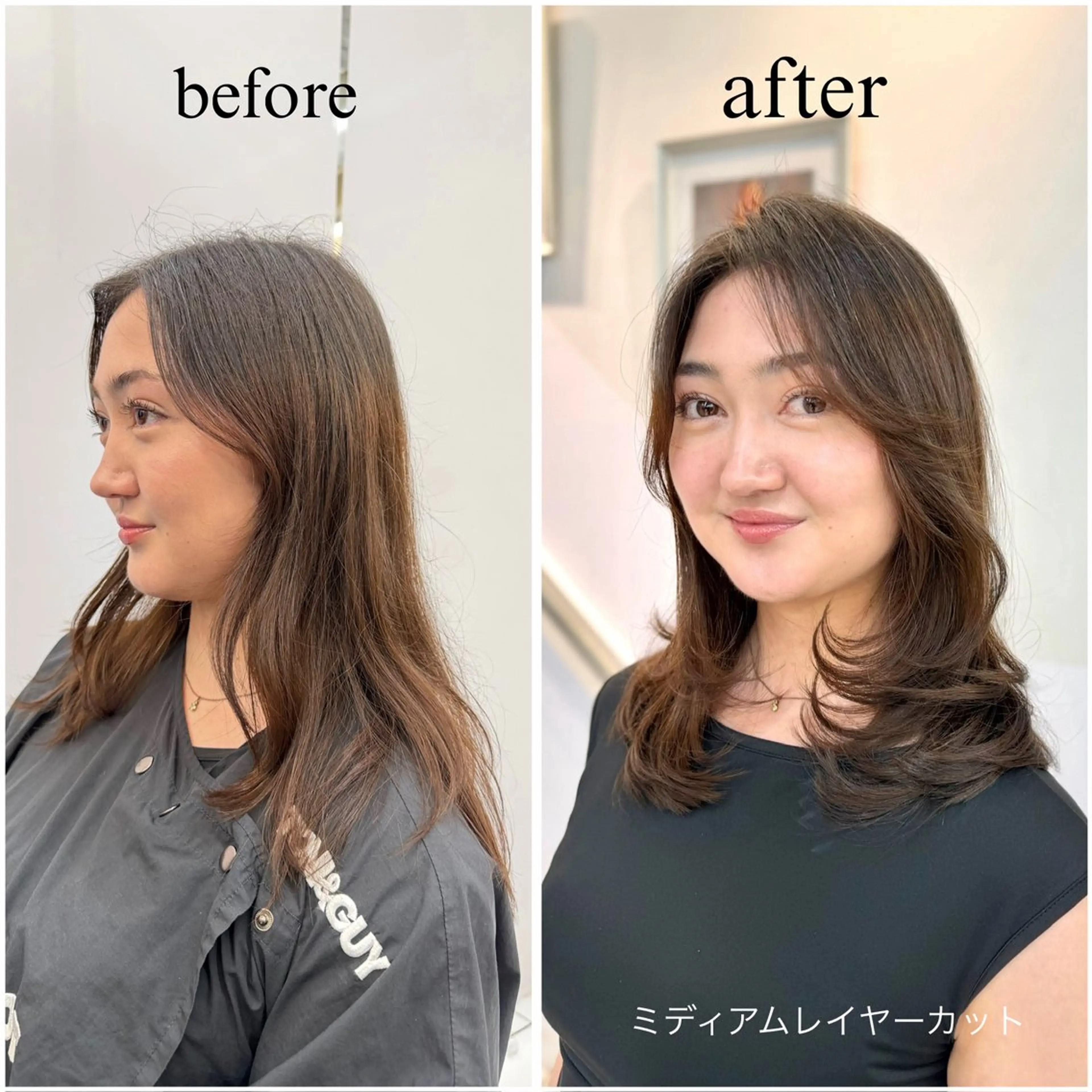 ミディアム ミディアムレイヤー レイヤーカット 無料カットモデル募集 / Juanのヘアスタイル