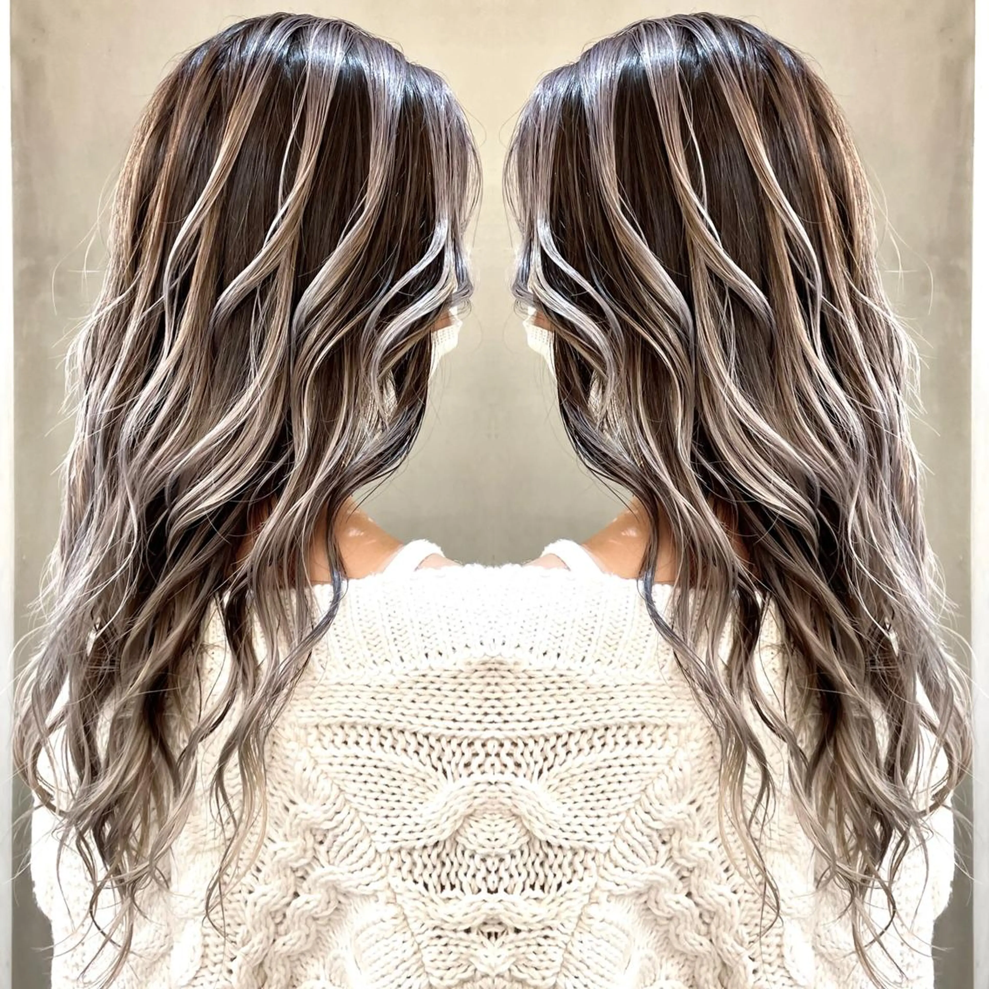 セミロング カラー カット ヘアカラー トリートメント 縮毛/レイヤー 韓国/橋口のヘアスタイル