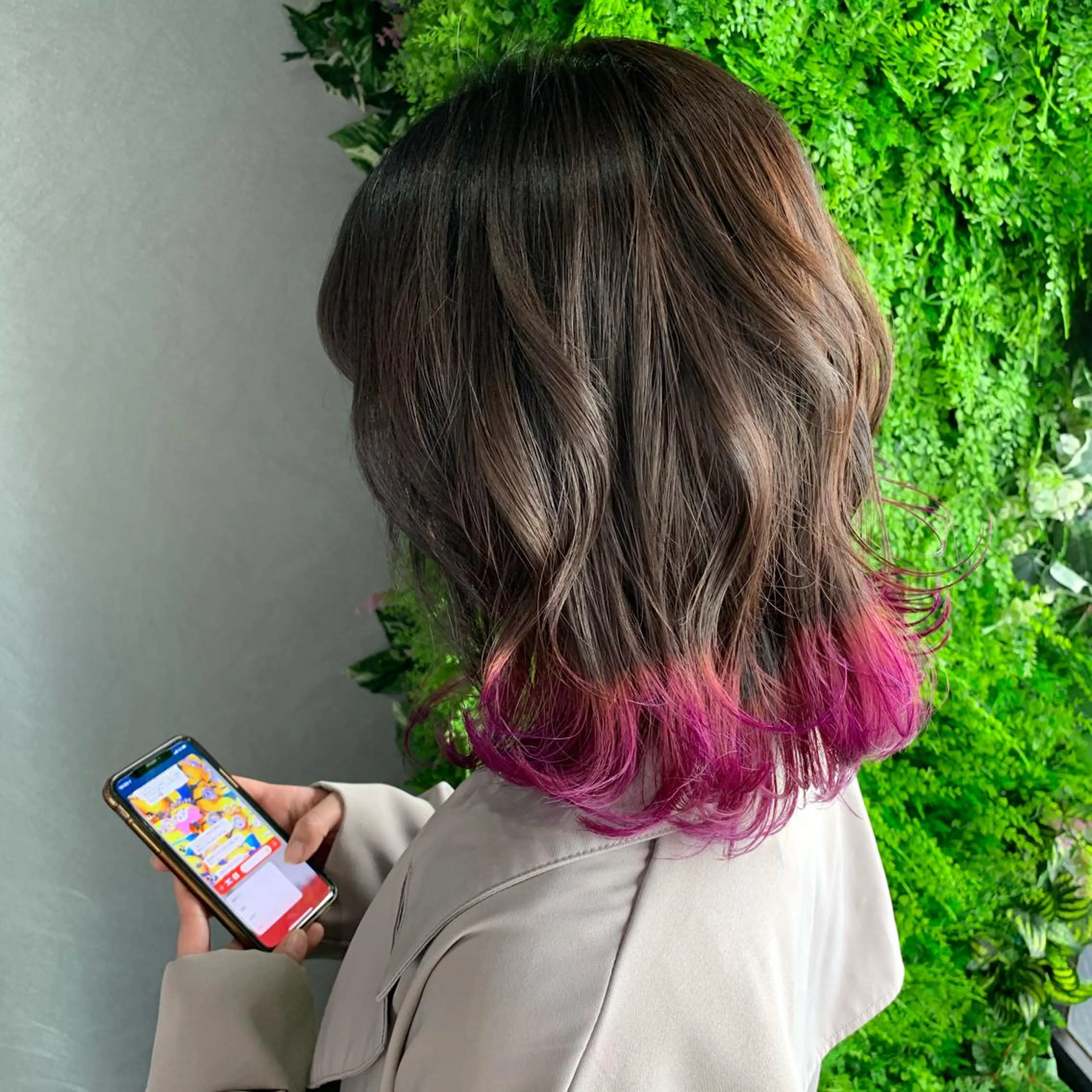 ミディアム カラー ヘアアレンジ ヘアカラー トリートメント 江藤 星史のヘアスタイル