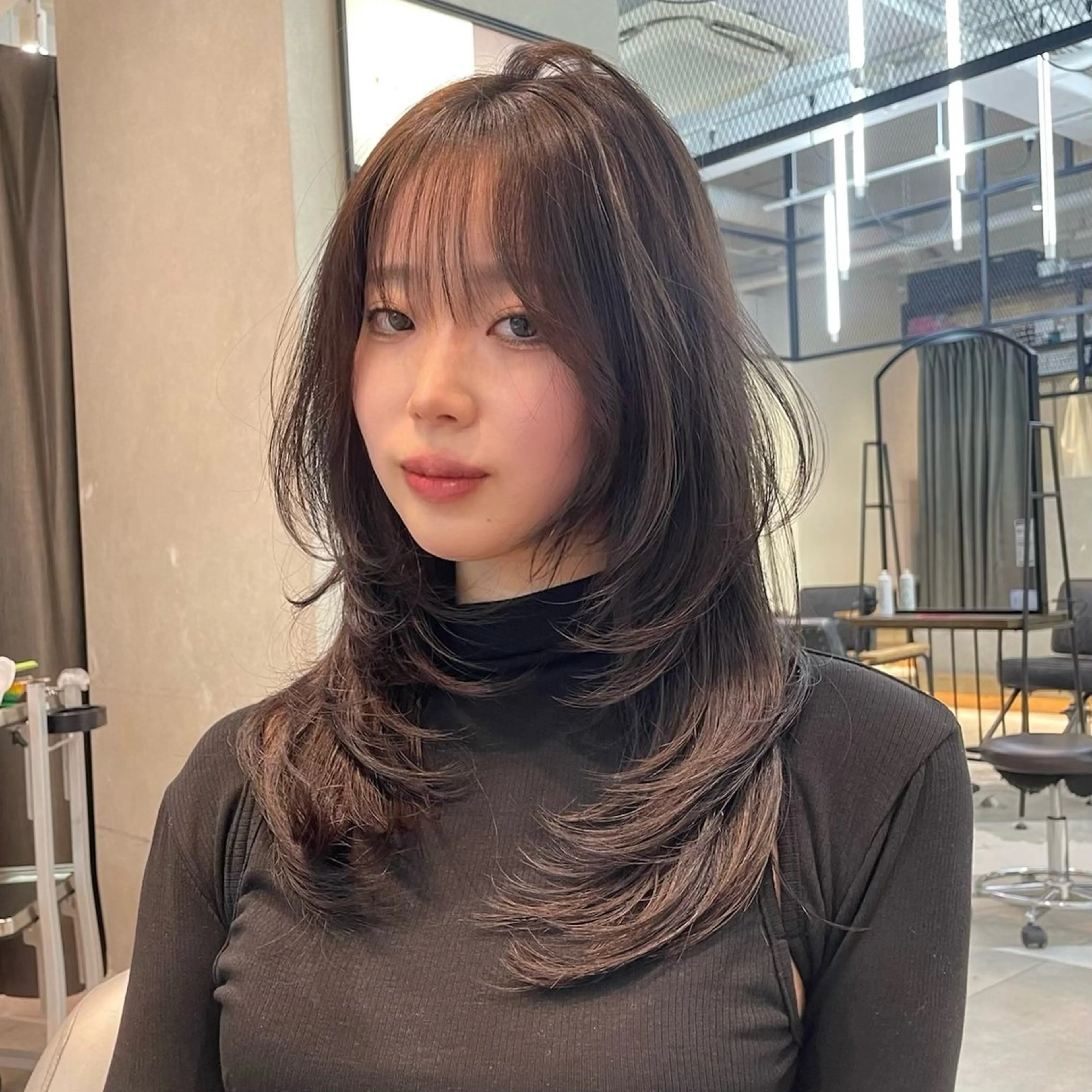 ロング カット 韓国ヘア/グレージュ kanako🤍🫧のヘアスタイル