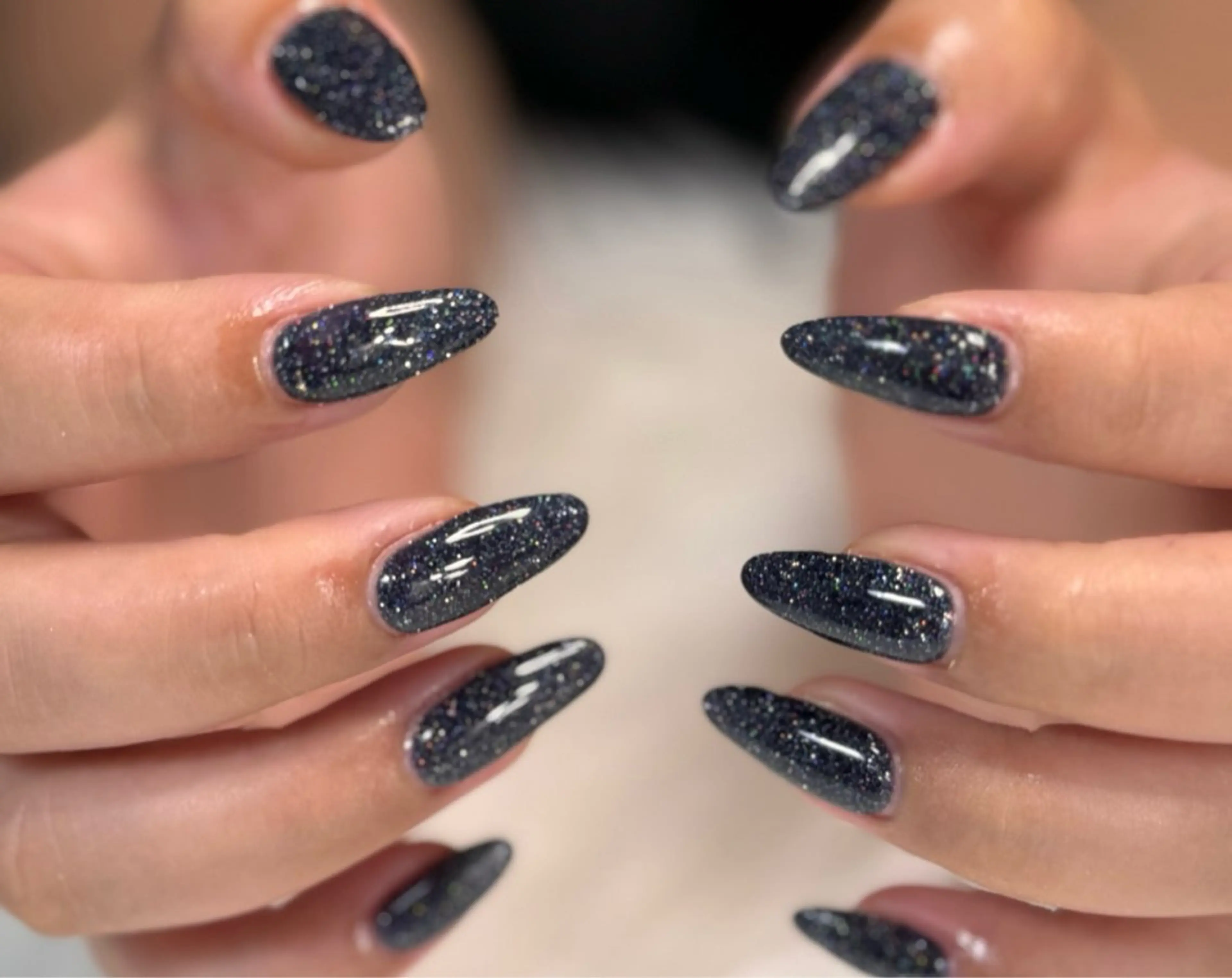 ネイル チークネイル フラッシュネイル フレンチネイル ジェルネイル ラメ(グリッター) nail sideraのネイルデザイン