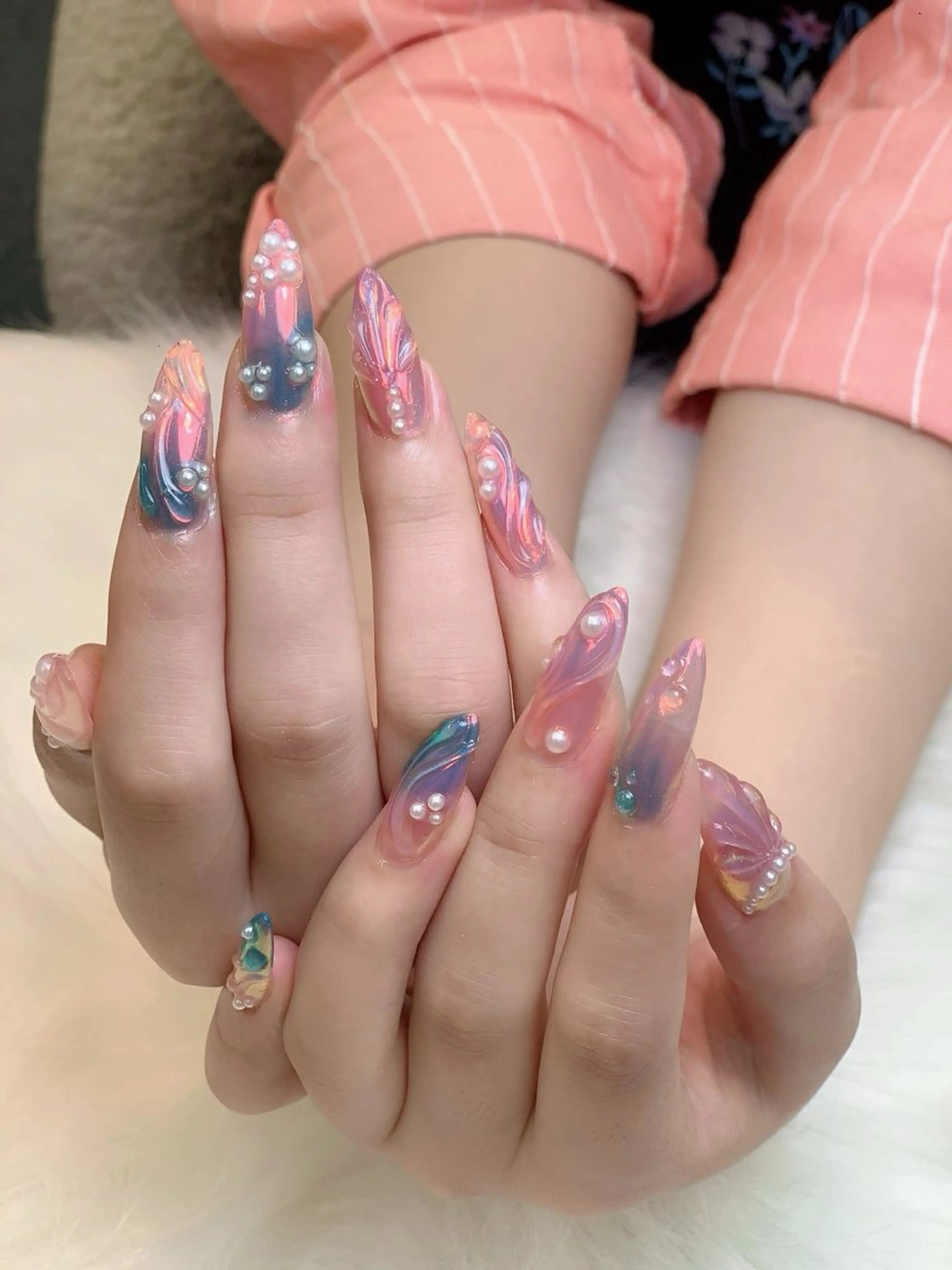 ネイル 韓国ネイル マグネットネイル ワンカラーネイル ネイルチップ Jenn Nail Salonのネイルデザイン