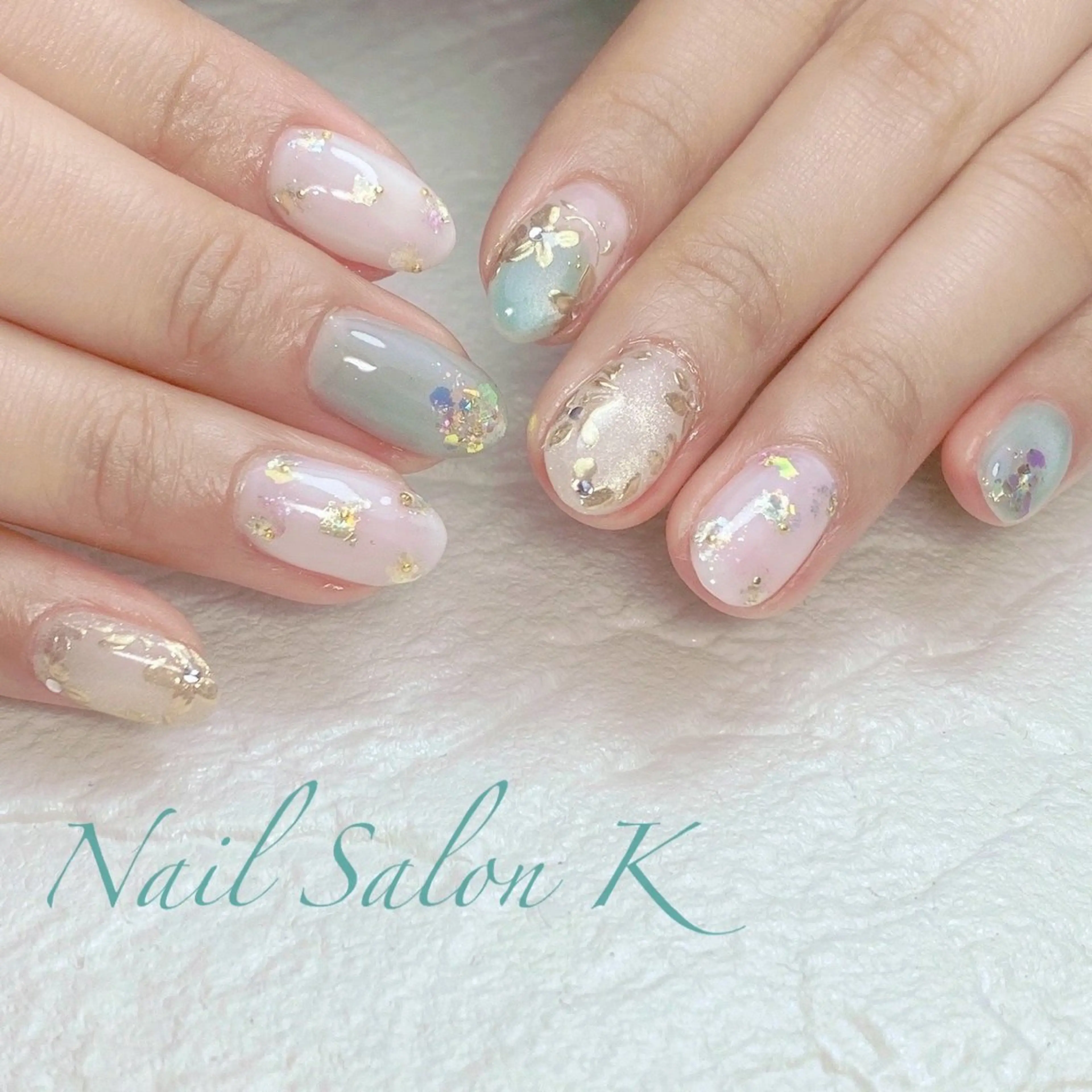 ネイル フラワーネイル マグネットネイル ニュアンスネイル ハンドネイル Nail Salon K 🧸美爪育成のネイルデザイン