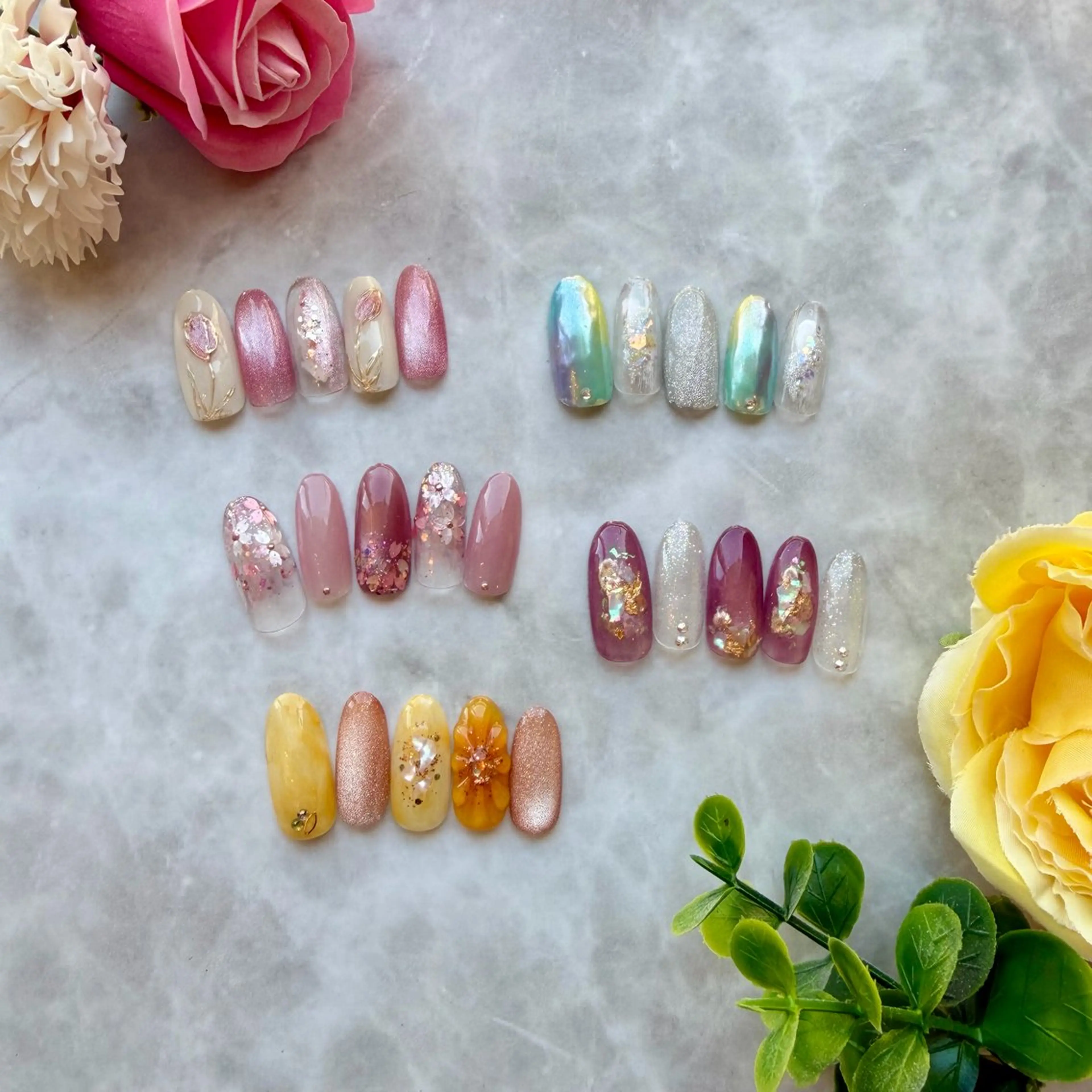 ネイル 春ネイル 🦋アイビー 💅のネイルデザイン