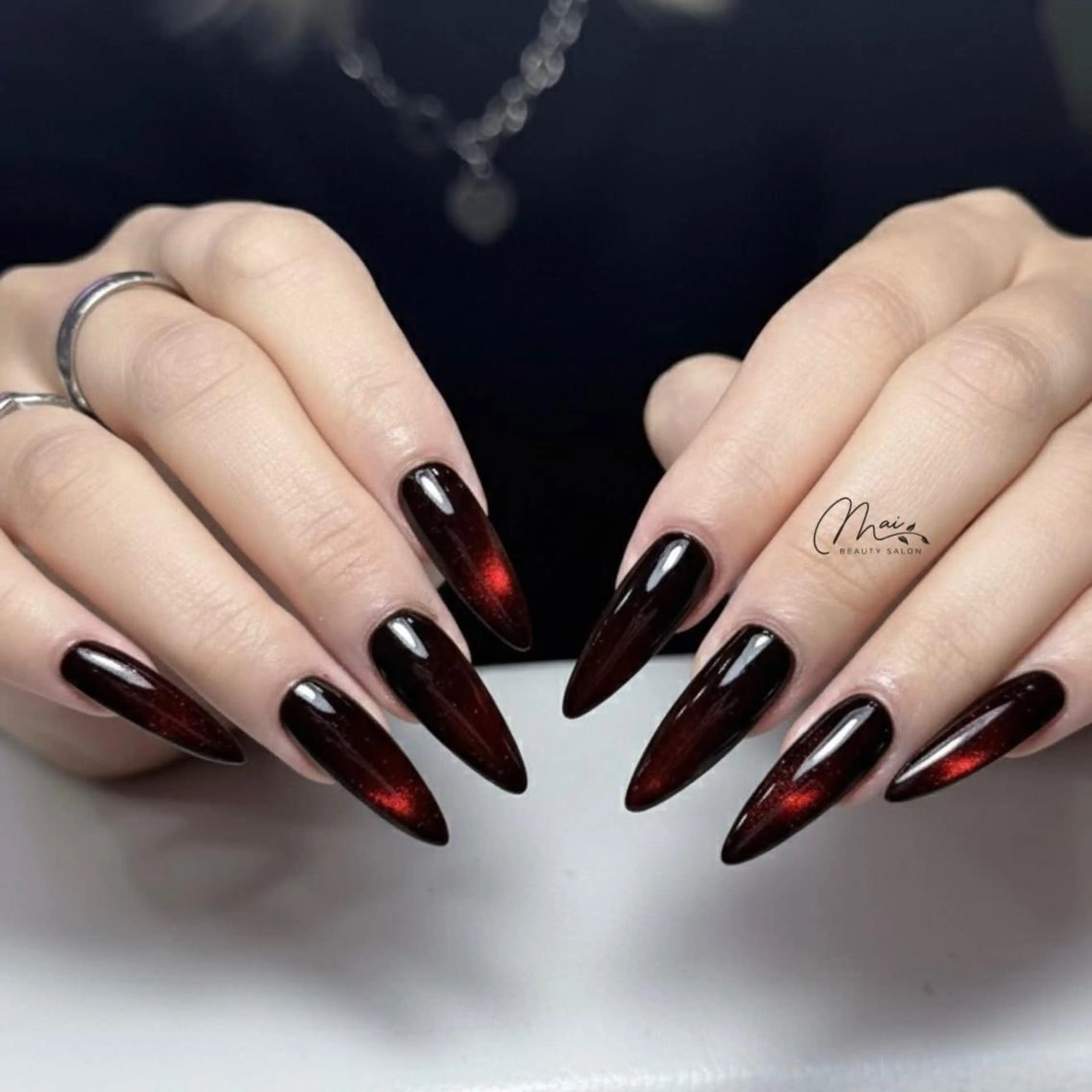 ネイル オーロラネイル チークネイル 長さ出し フラッシュネイル フットネイル MaiBeauty HaNaのネイルデザイン