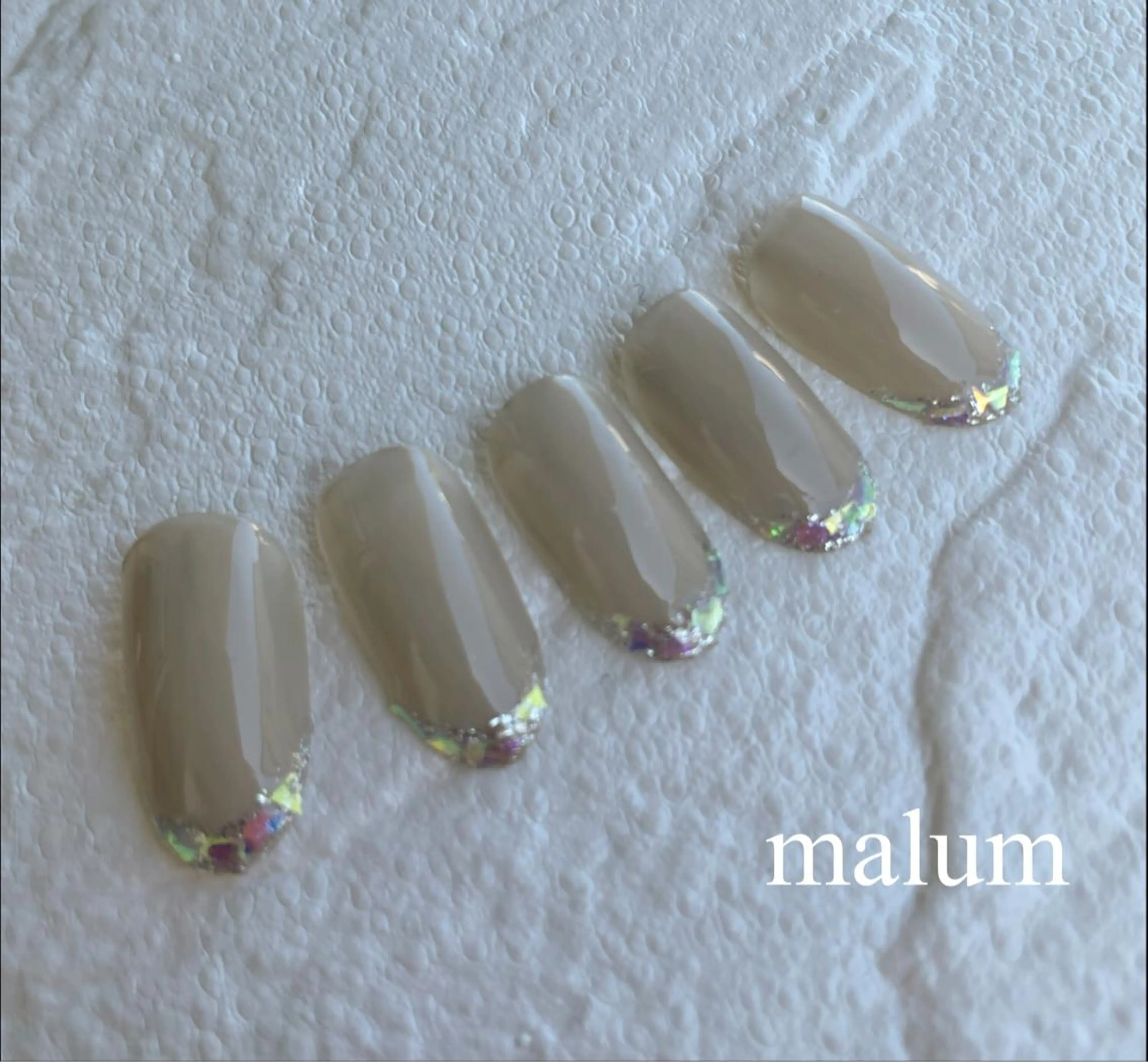 ネイル フレンチネイル ガラスフレンチ ハンドネイル malum nailのネイルデザイン