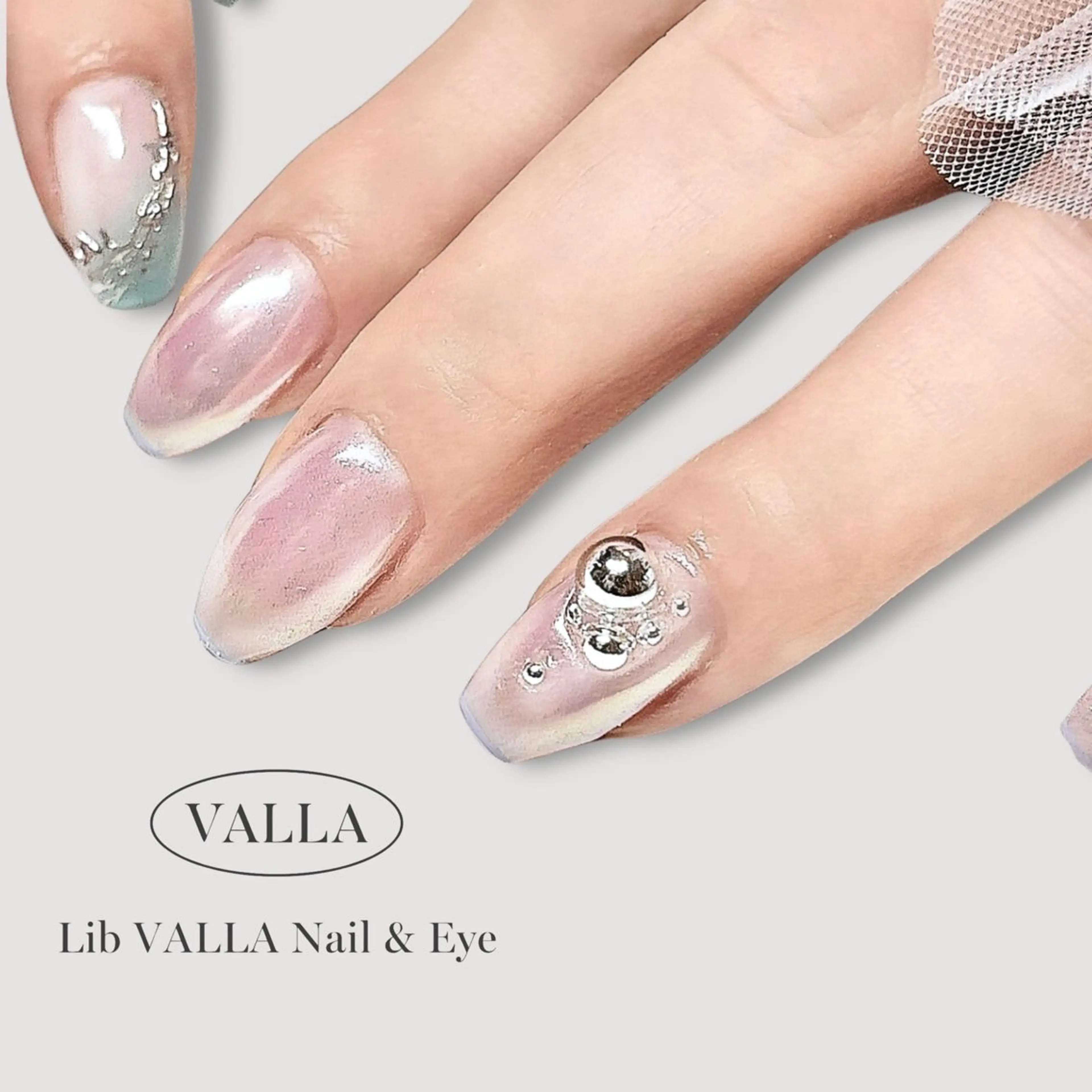 【オフあり】💅パーツデコ・ロング・ハードオフ別途🪞💎全色カラー/ミラーネイル/フィルイン可の写真