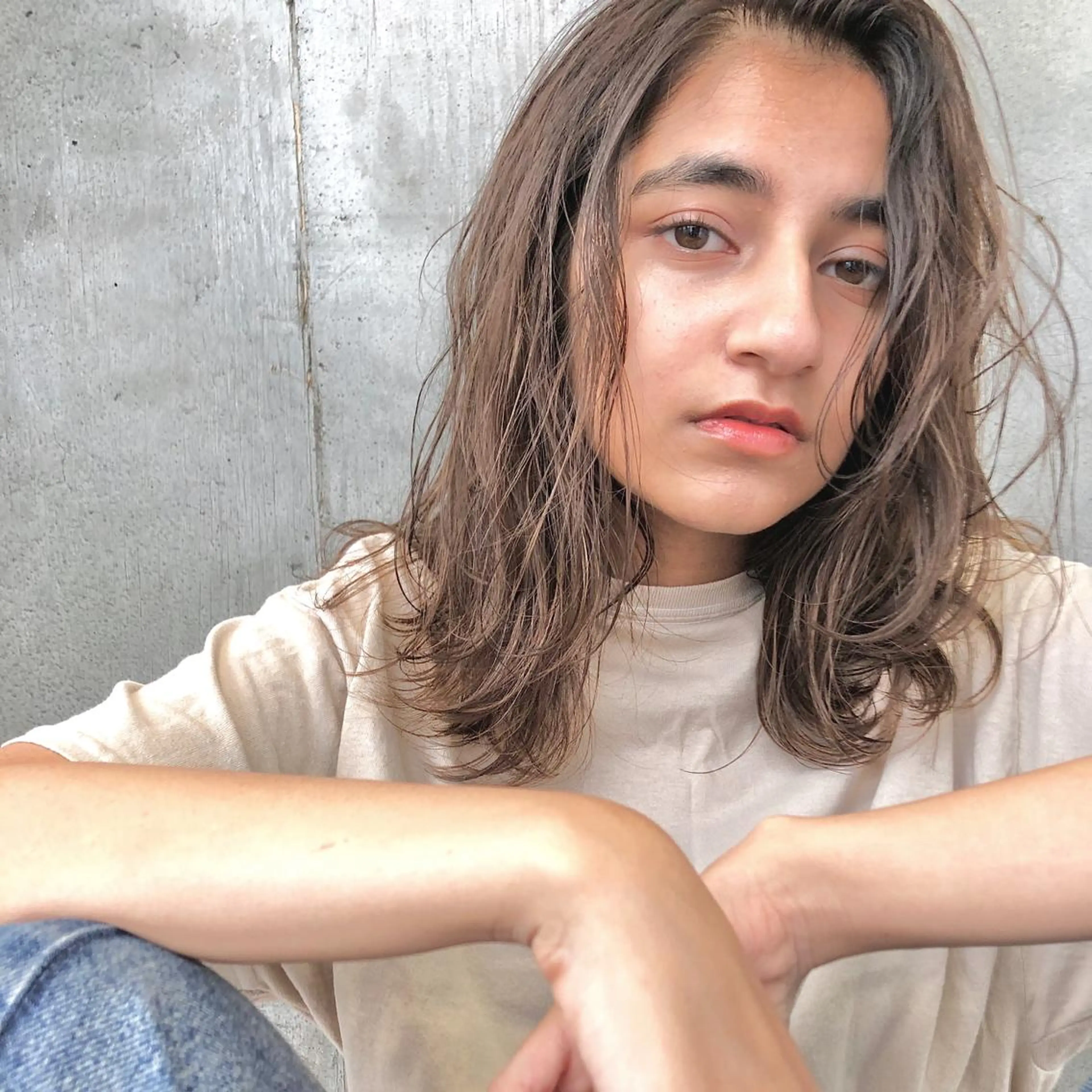 ミディアム カラー パーマ カット パーマ トリートメント 【ダメージレス施術】 【透明感】北村 拓也のヘアスタイル