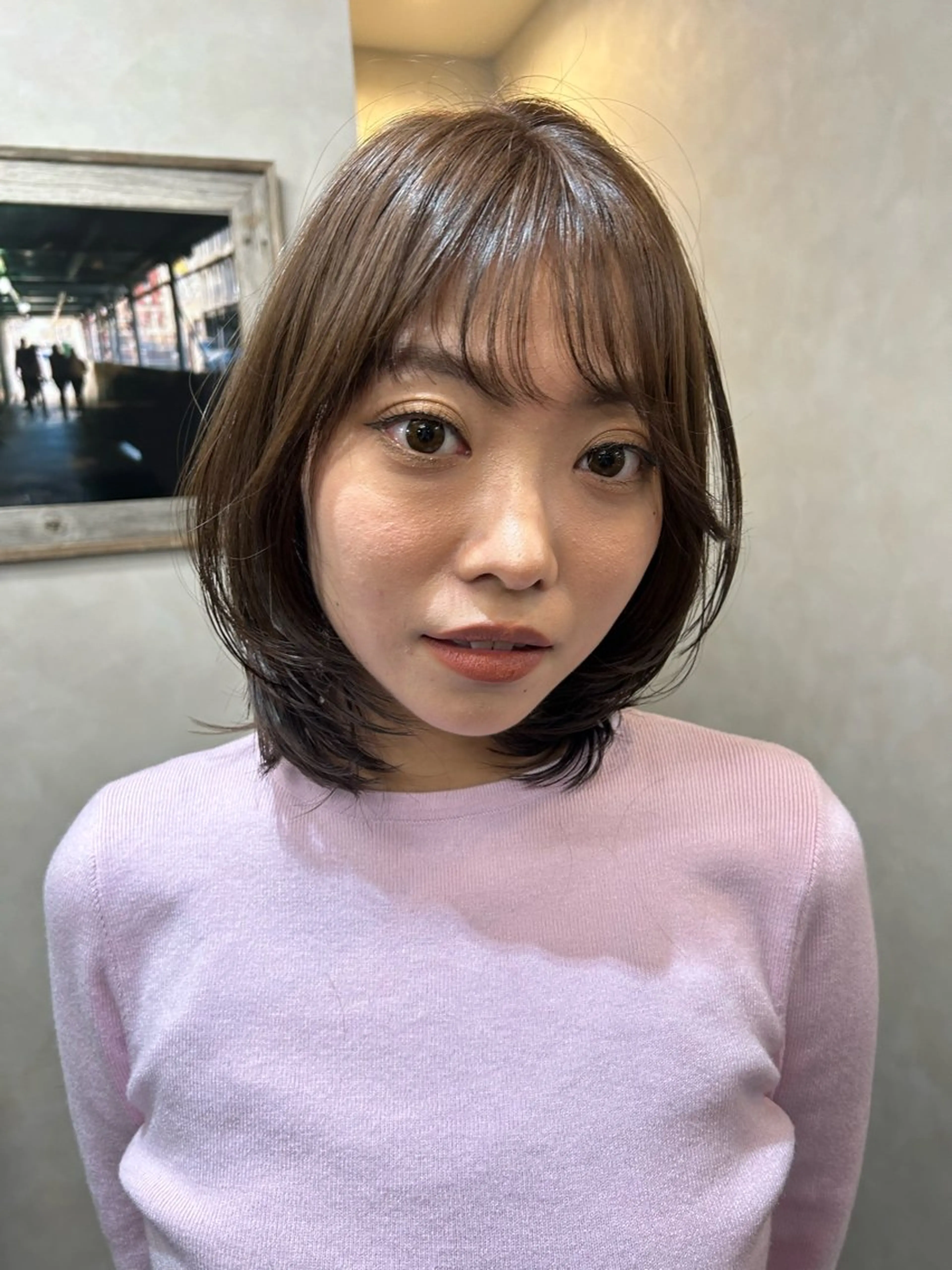 ミディアム カラー カット ヘアカラー トリートメント Haru/THREE …by velvetのヘアスタイル