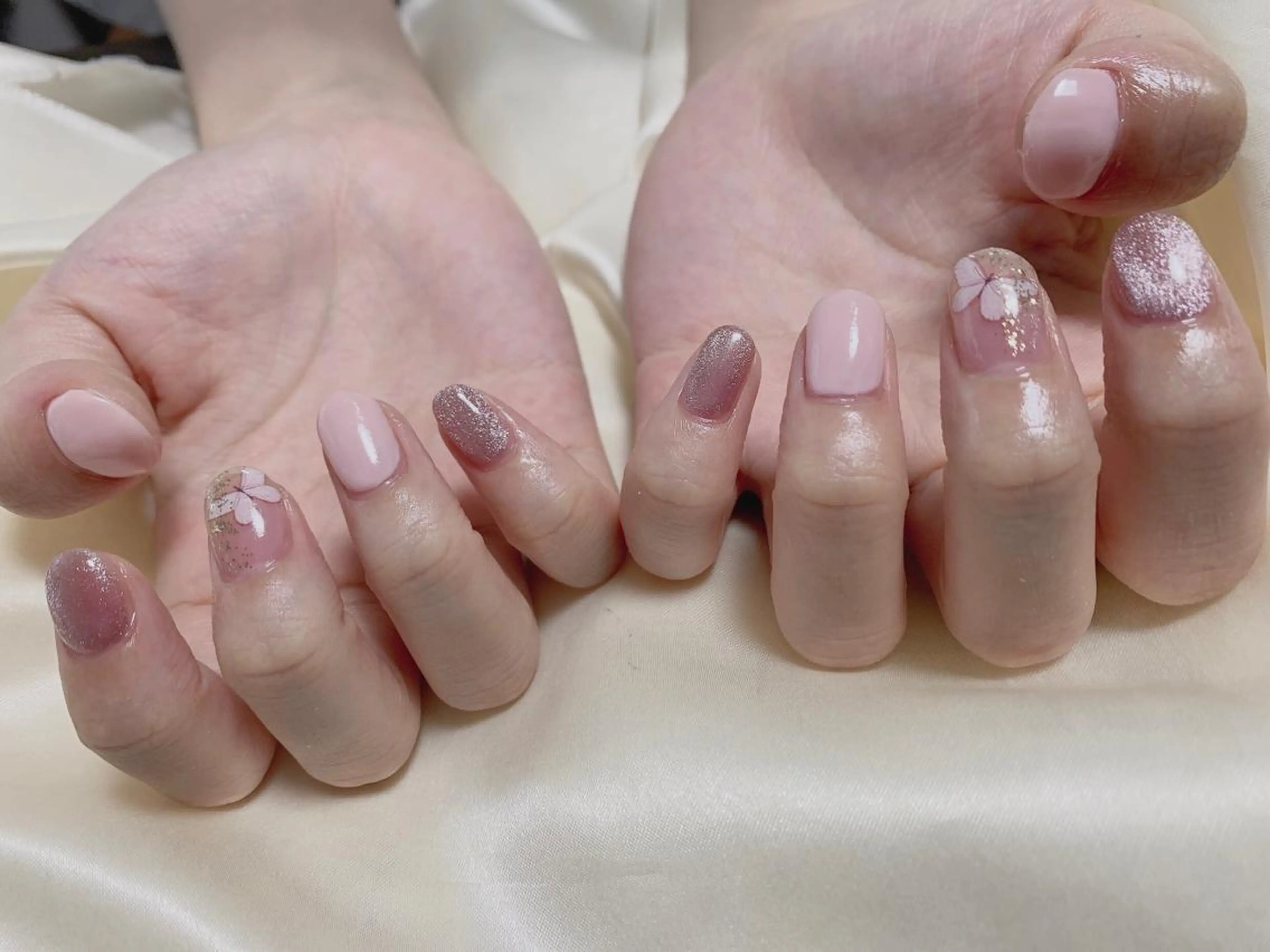 ネイル ピンク 春ネイル ハンドネイル kikinail 溝の口のネイルデザイン