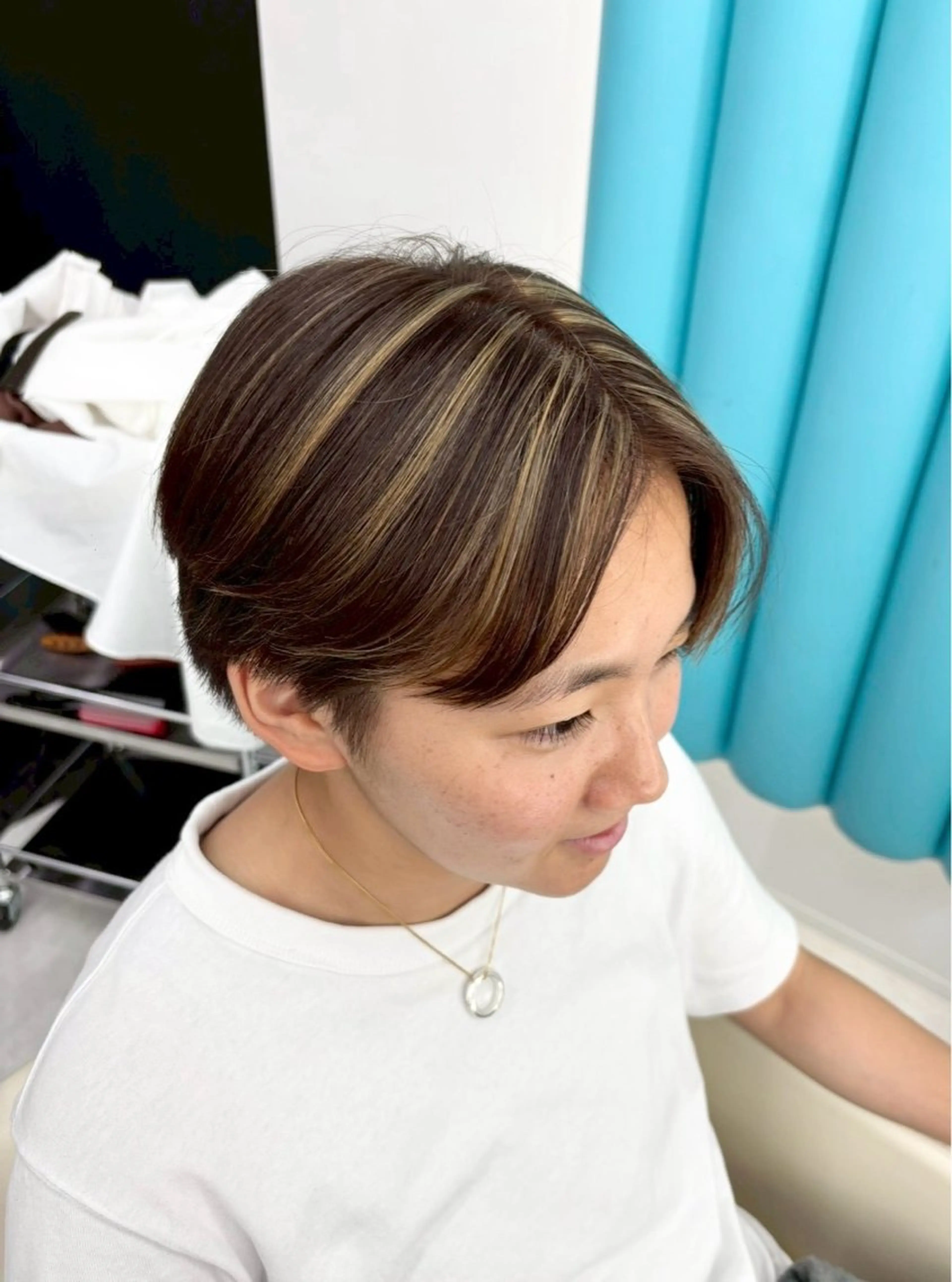 ショート ハイライト ヘアカラー TACE AYANOのヘアスタイル