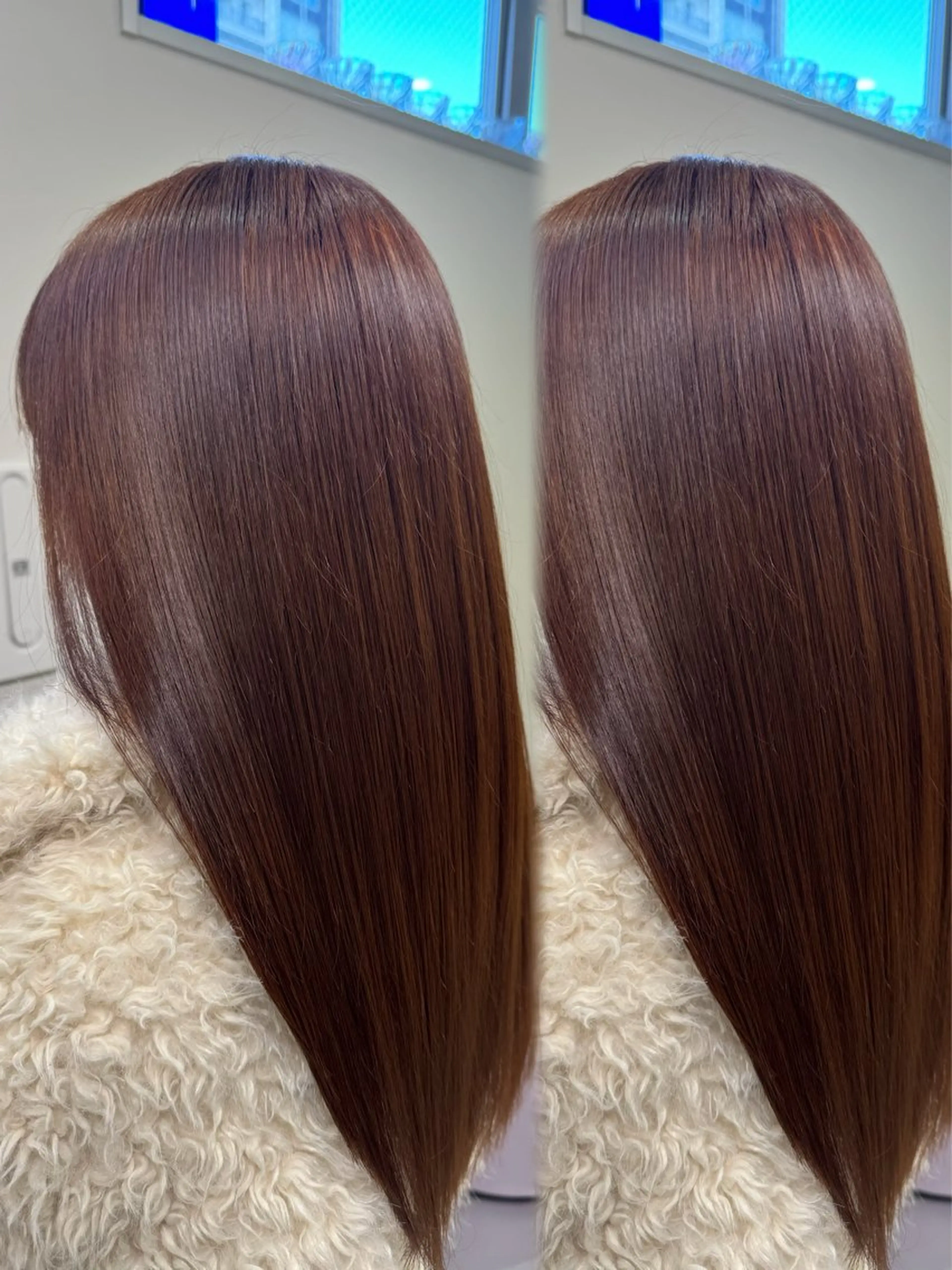 ロング カラー ブラウンカラー ピンクカラー ピンクブラウン カット ヘアカラー ozaki renaのヘアスタイル
