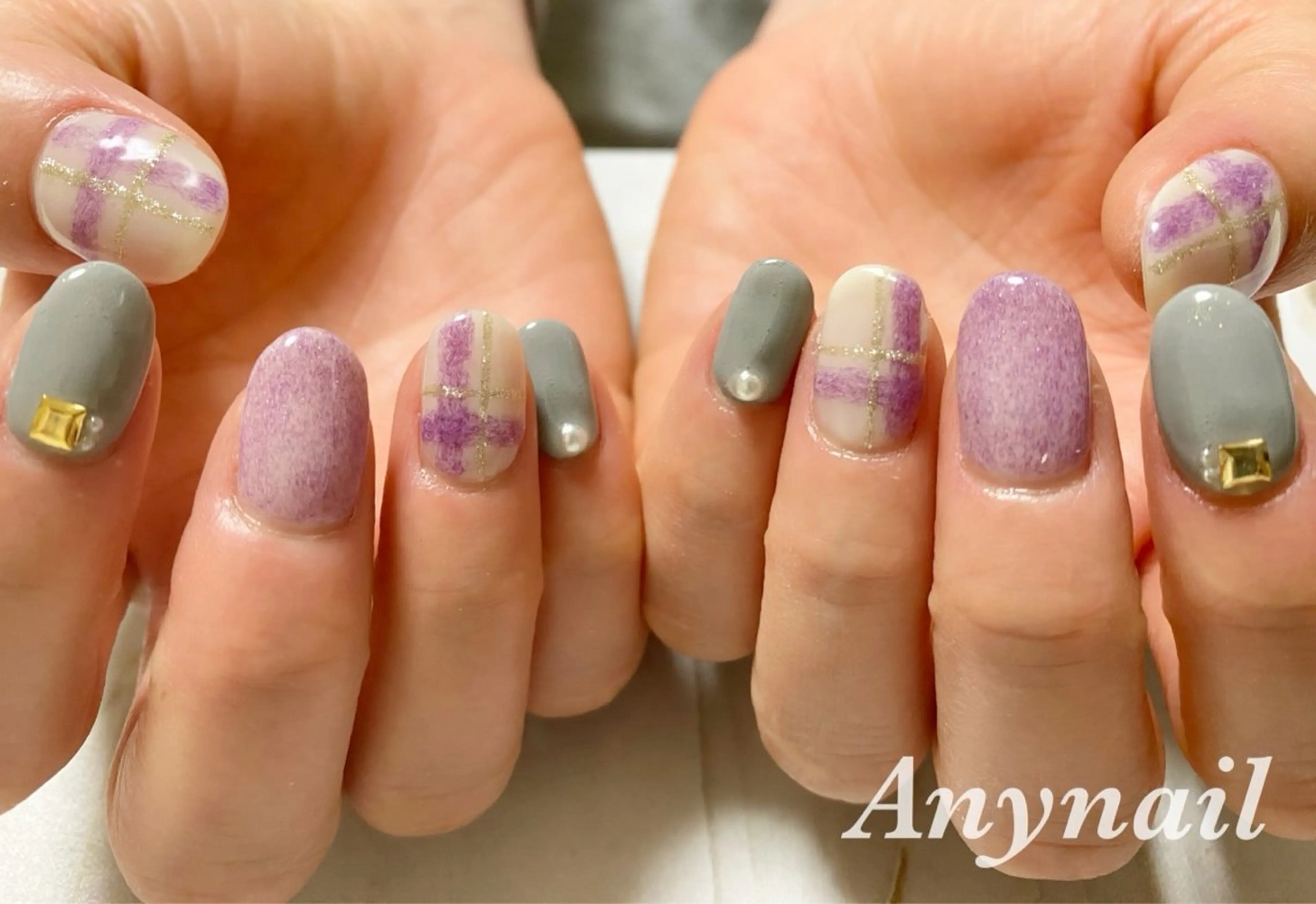 ネイル ブルー ハンドネイル 岩澤 恵子のネイルデザイン