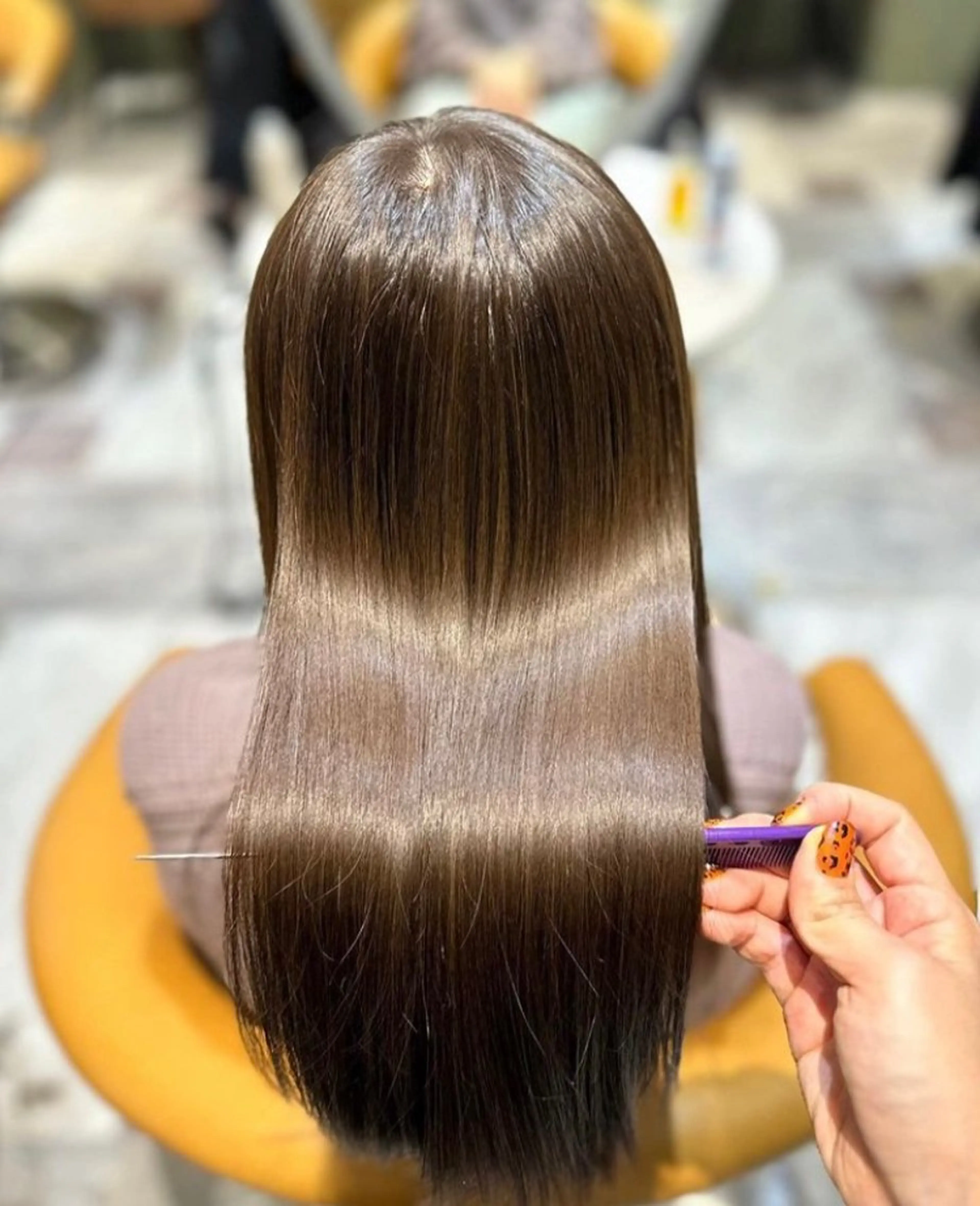 ロング カット ヘアカラー トリートメント ❤️ブリーチなし💚 ダブルカラー平野実花のヘアスタイル