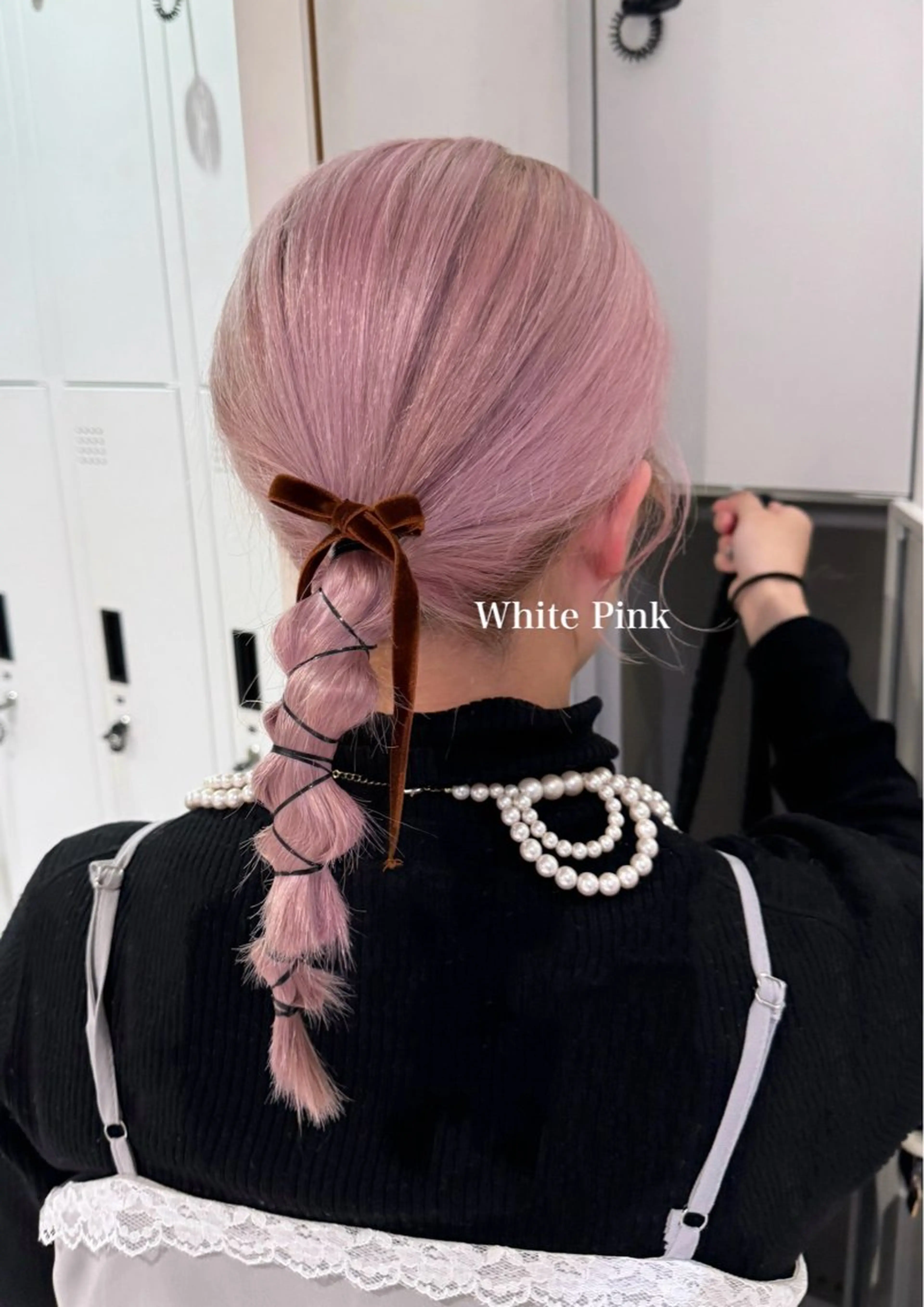 ロング カラー ピンクカラー ホワイトピンク ヘアカラー トリートメント mao/天神ブリーチ ハイトーンカラーのヘアスタイル