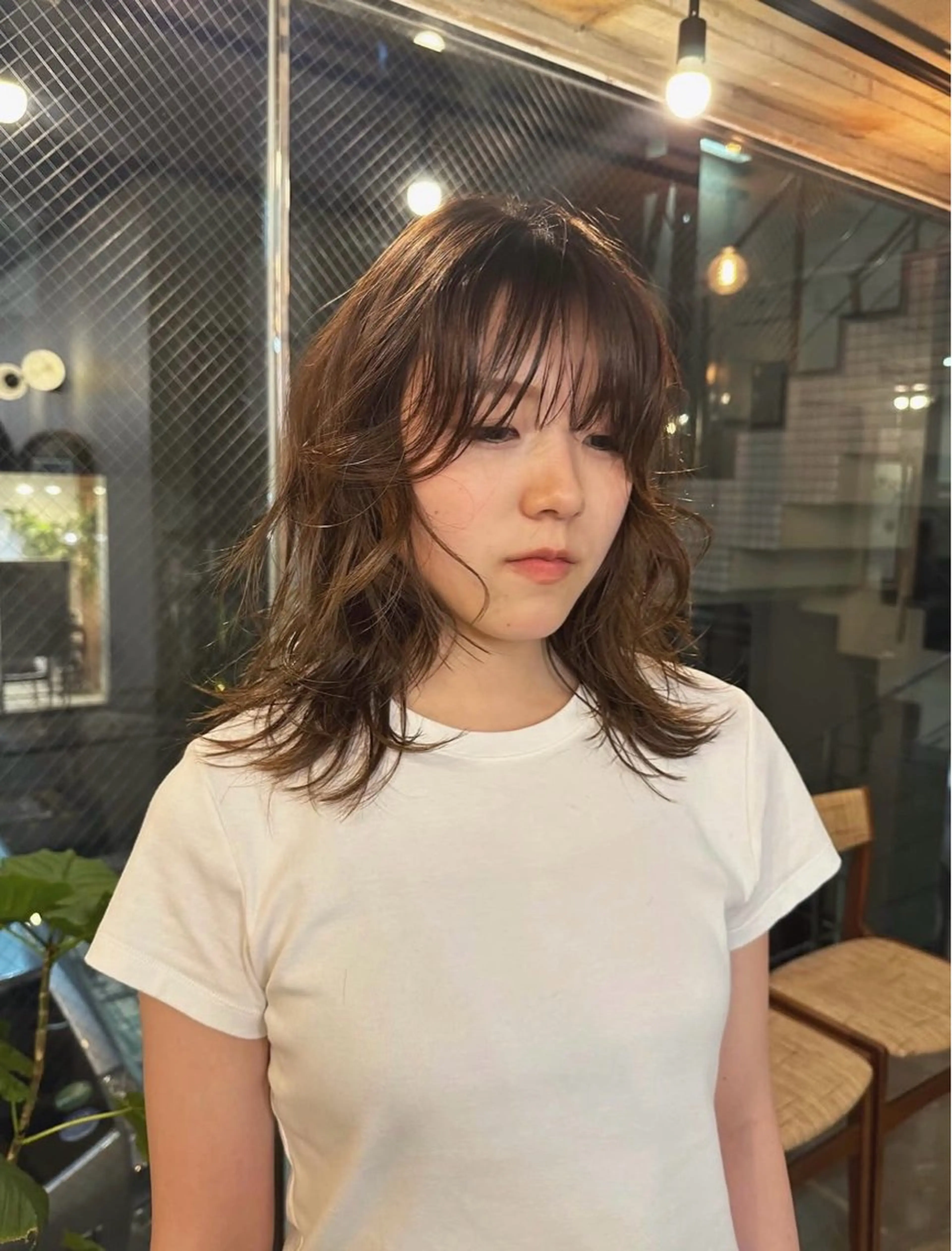 ミディアム カラー ヘアカラー トリートメント momo kgのヘアスタイル