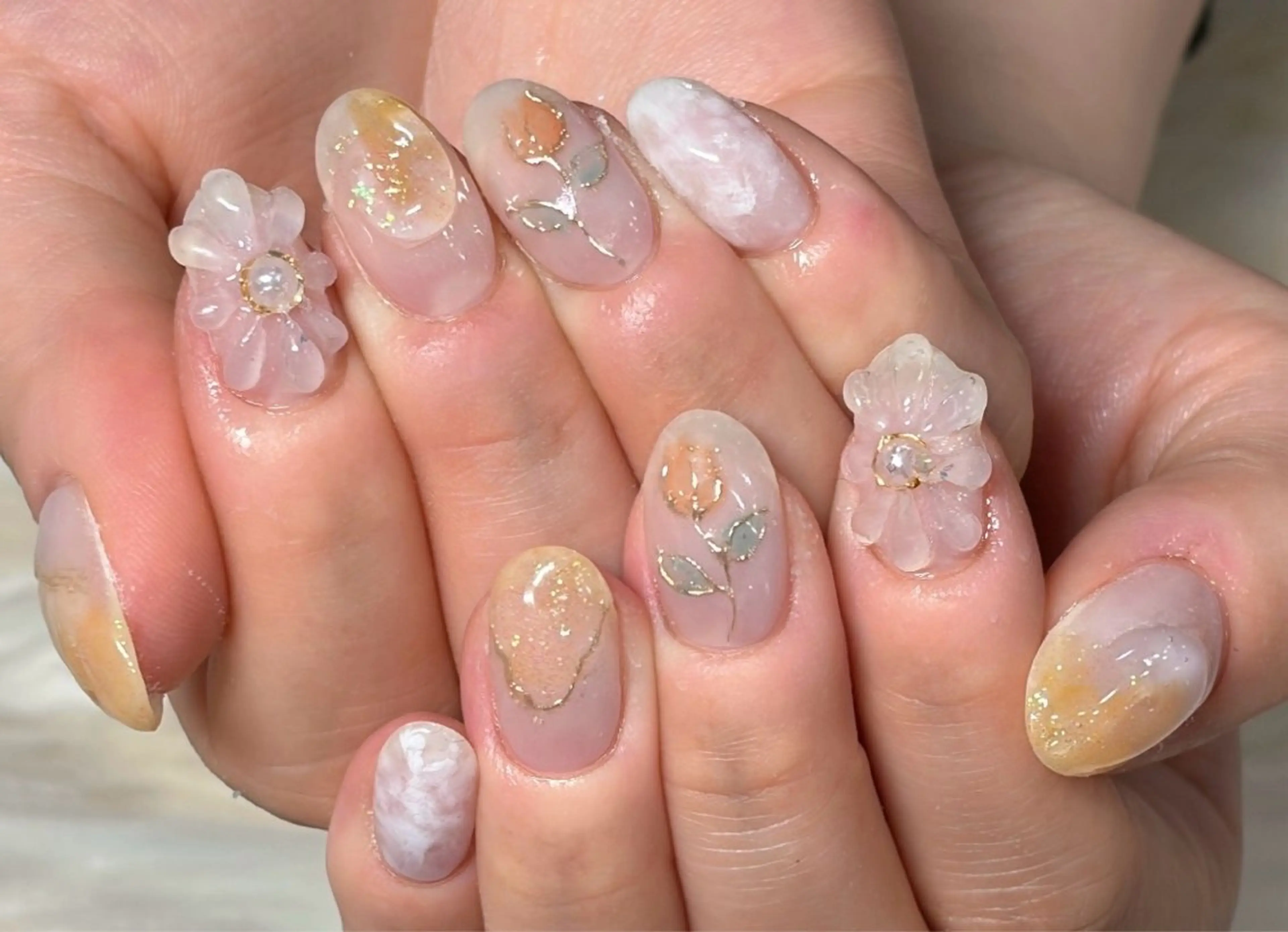 ネイル 長さ出し フレンチネイル ジェルネイル グラデーション 韓国ネイル ハンドネイル Nail&eye Belire 新宿のネイルデザイン