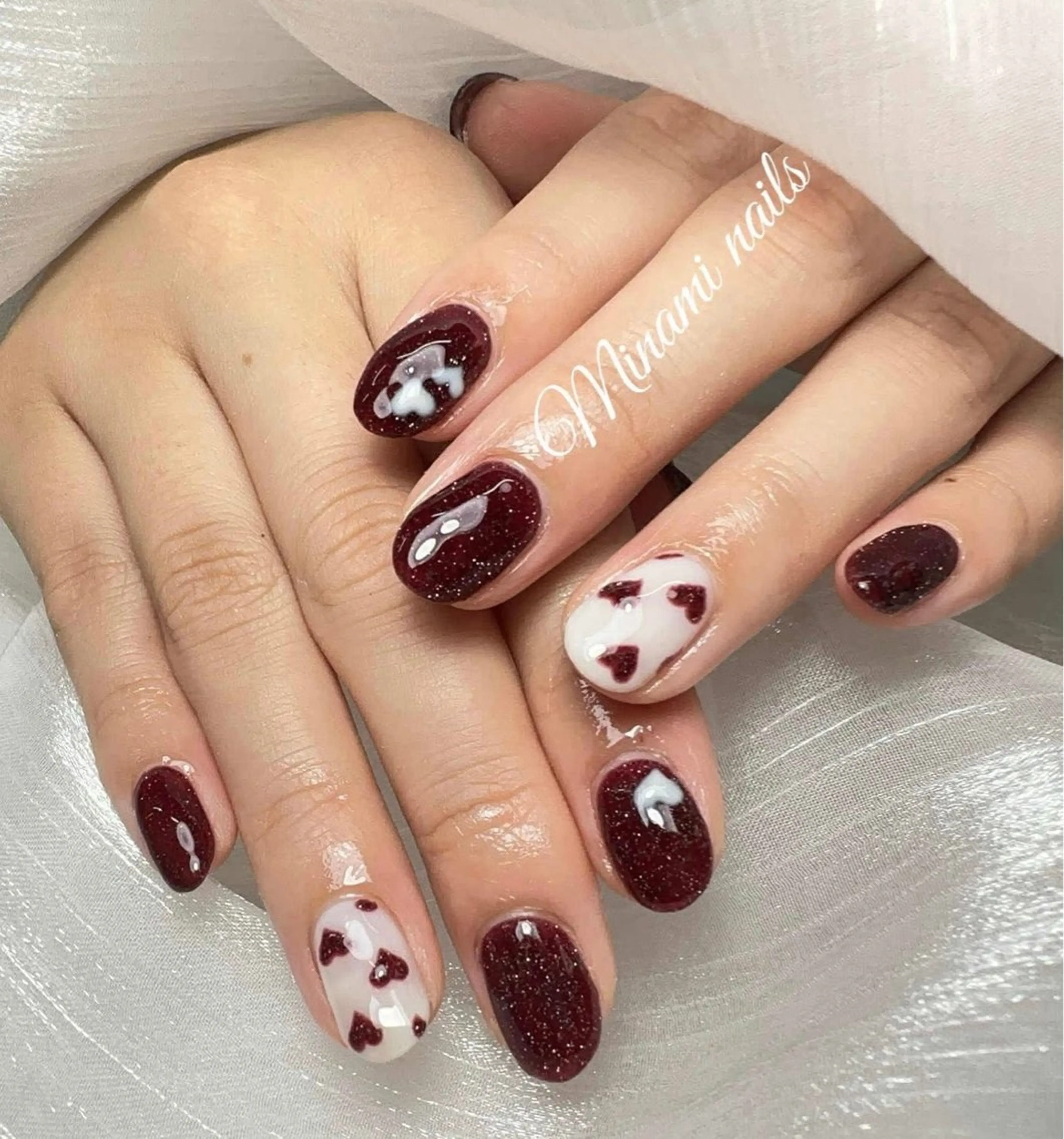 ネイル アートネイル オーロラネイル ガーリー キラキラネイル 韓国ネイル Minami Nailsのネイルデザイン