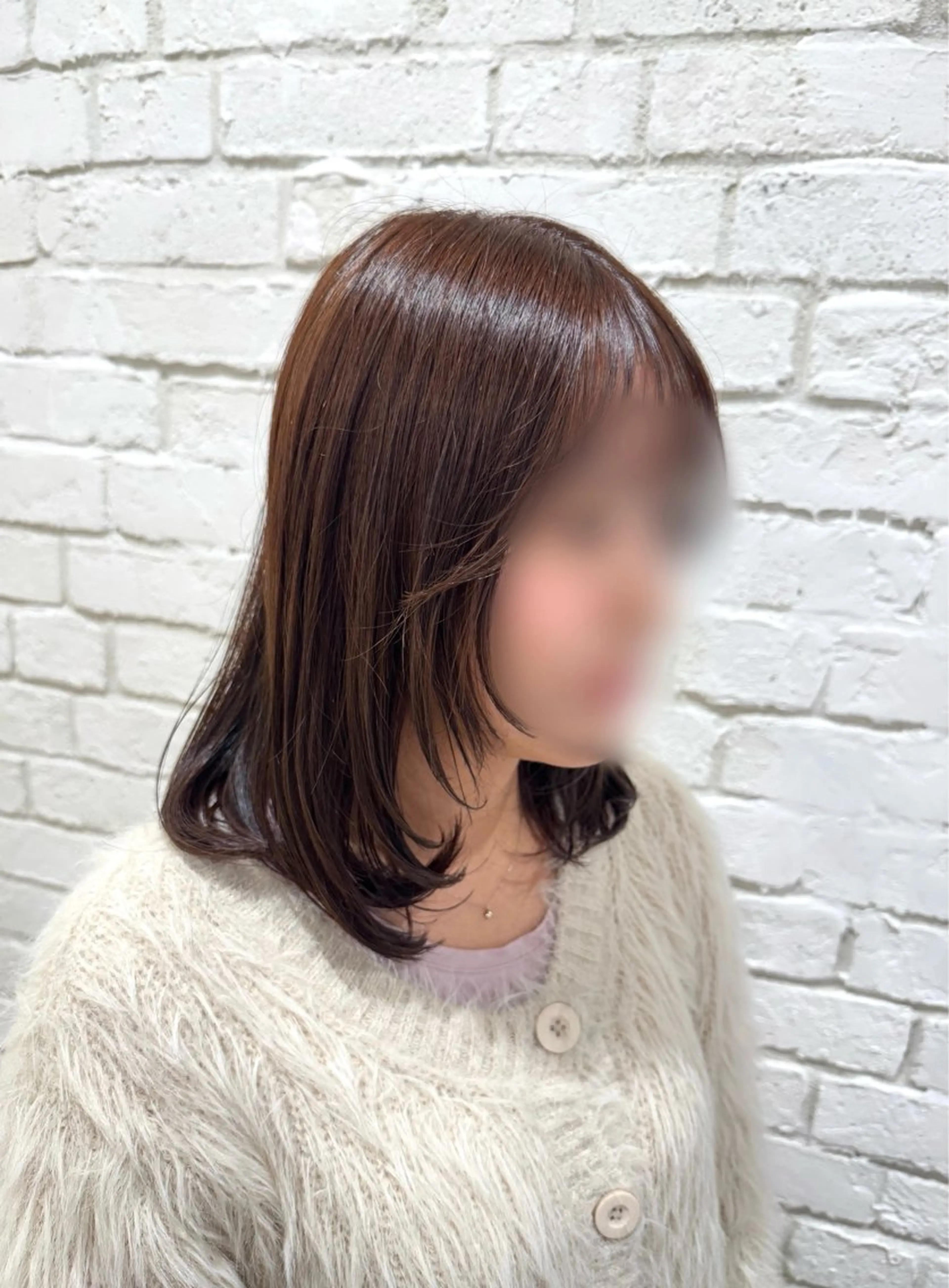 ミディアム カラー 顔まわりレイヤー 顔周りカット レイヤーカット カット ヘアカラー トリートメント 堀江美容室 千晶のヘアスタイル