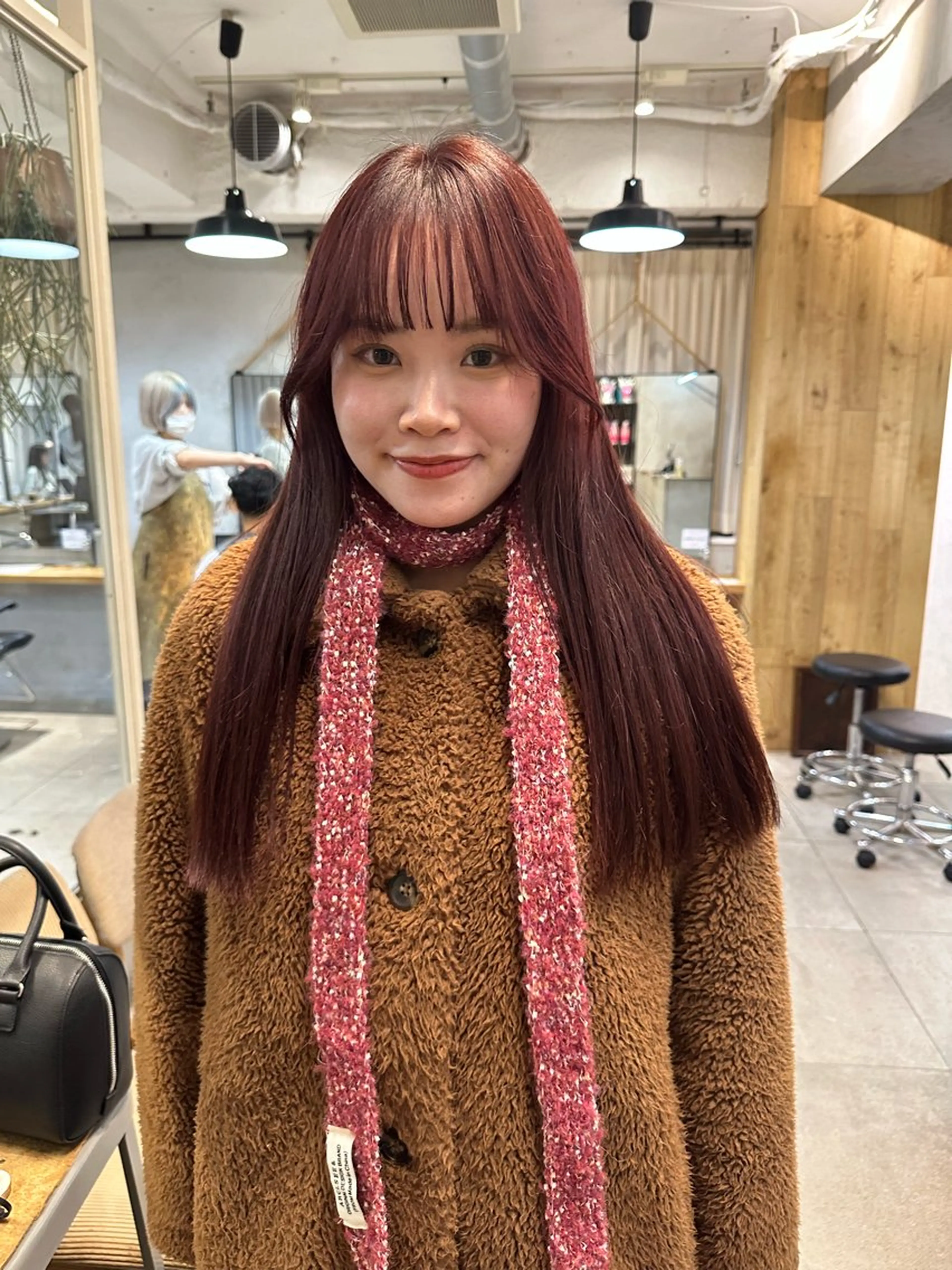 ロング カラー ブリーチ ハイトーンカラー ブリーチなしカラー レッドカラー ボブ ヘアカラー トリートメント REINA☁️透明感 カラー/ぷつっと♡のヘアスタイル