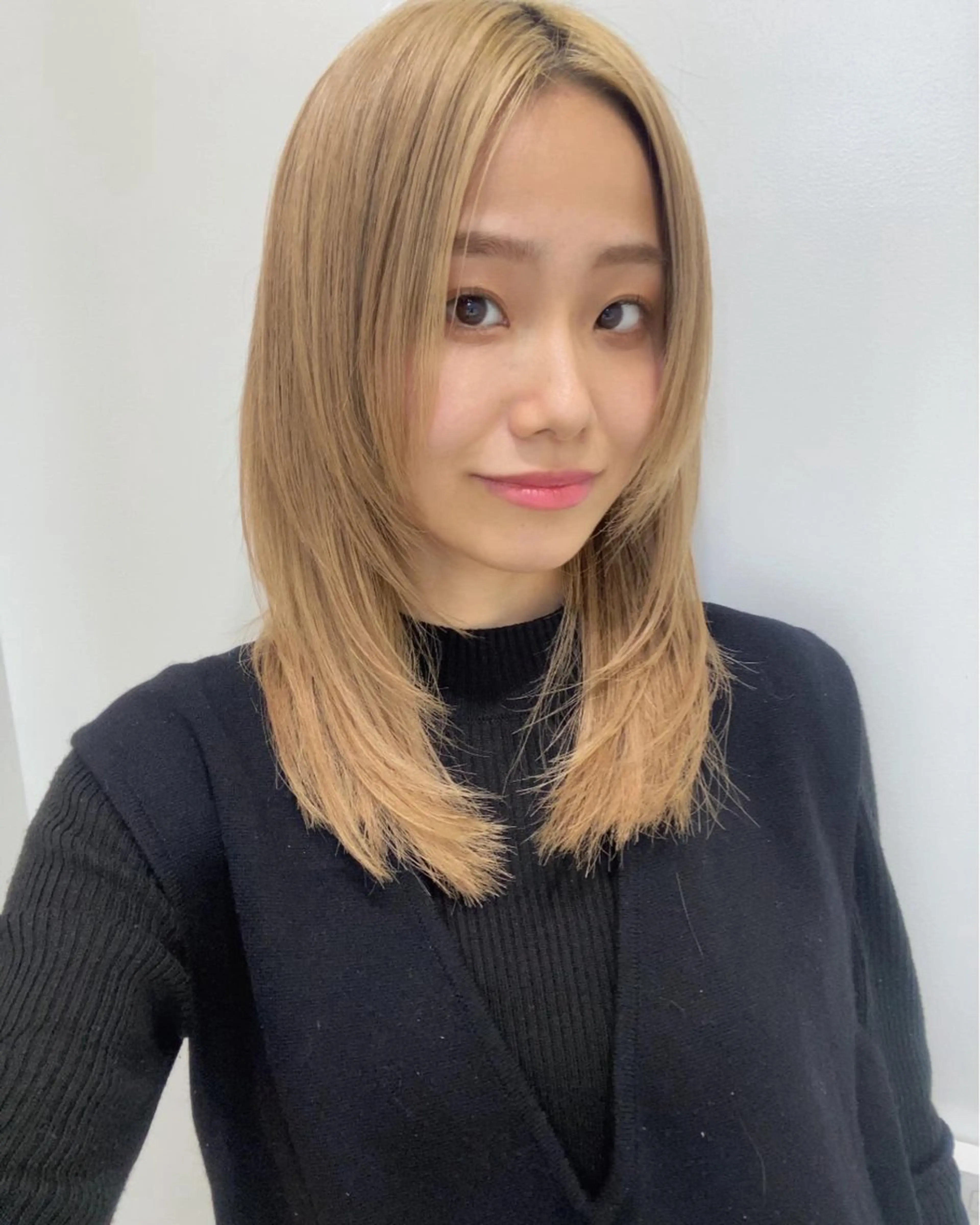 セミロング カラー ヘアカラー レイヤー/柔色 カラー/SAkiのヘアスタイル