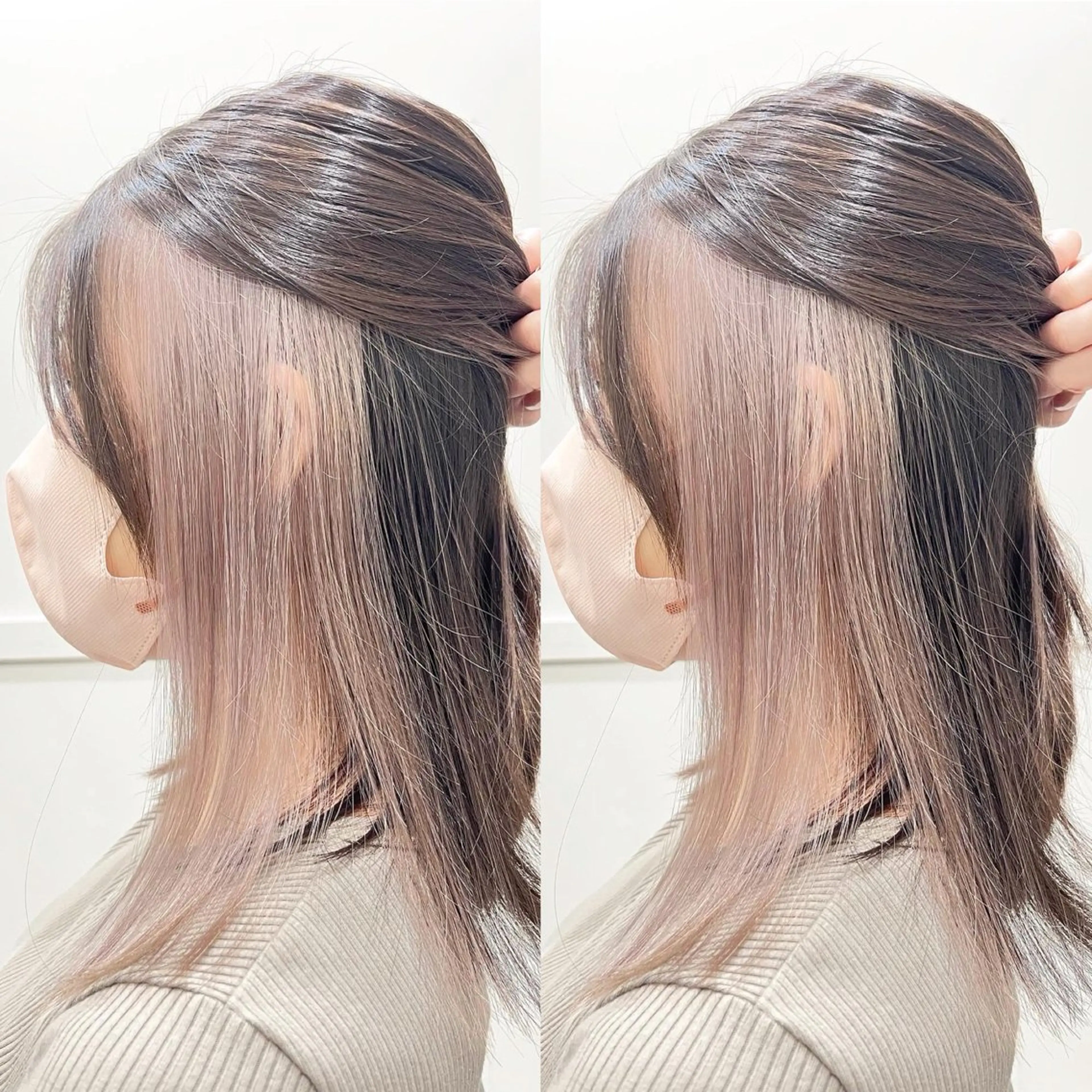 カラー ベージュカラー ブリーチ ホワイトベージュ 全席個室美容室 縮毛矯正/レイヤーのヘアスタイル