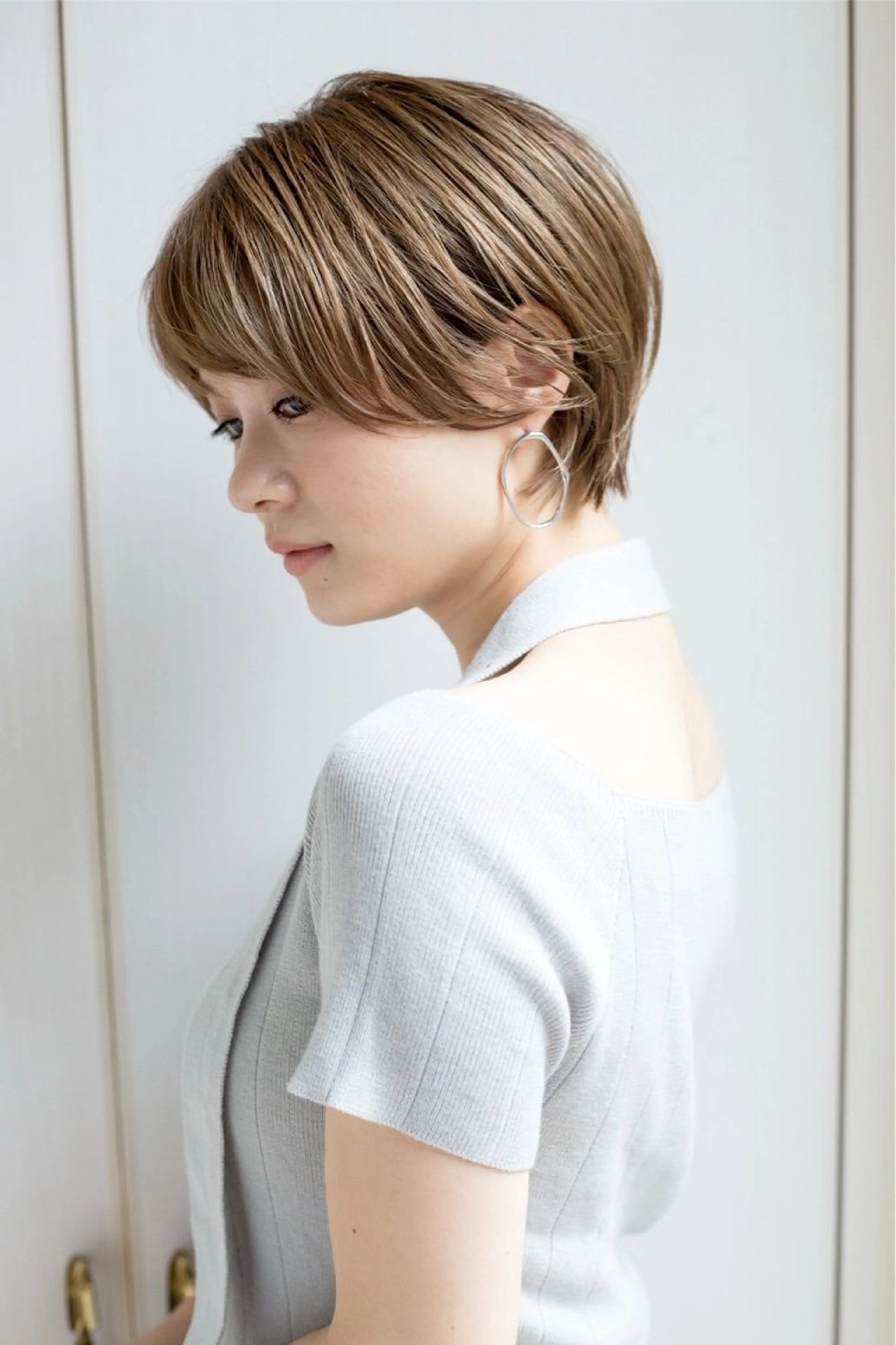 ショート 縮毛矯正/レイヤー 韓国/顔まわり/夢音のヘアスタイル