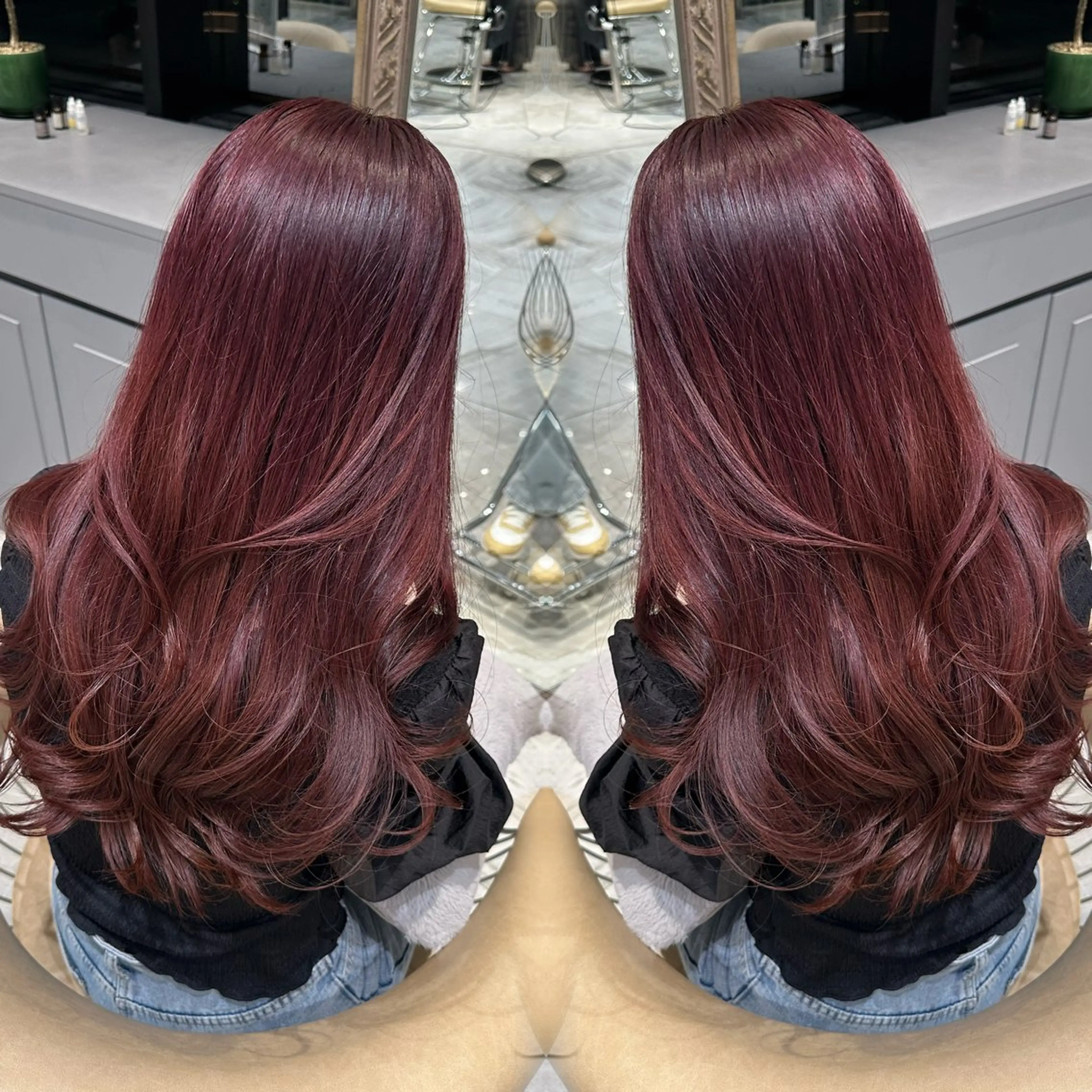 ロング カラー ヘアカラー トリートメント もえな 💋👼🏻のヘアスタイル