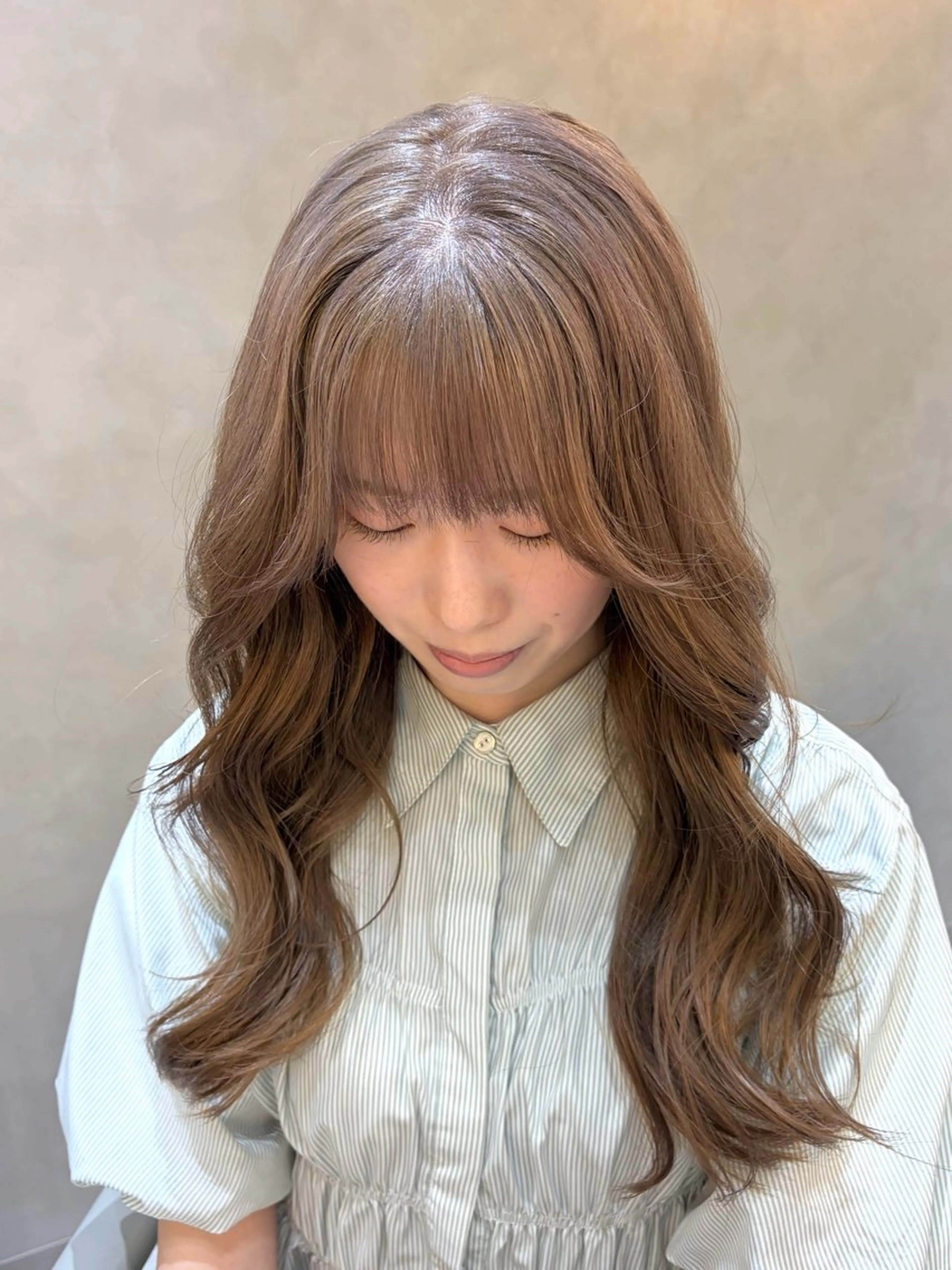 セミロング ヘアカラー トリートメント このか🕊️ベージュ /グレージュ/カットのヘアスタイル
