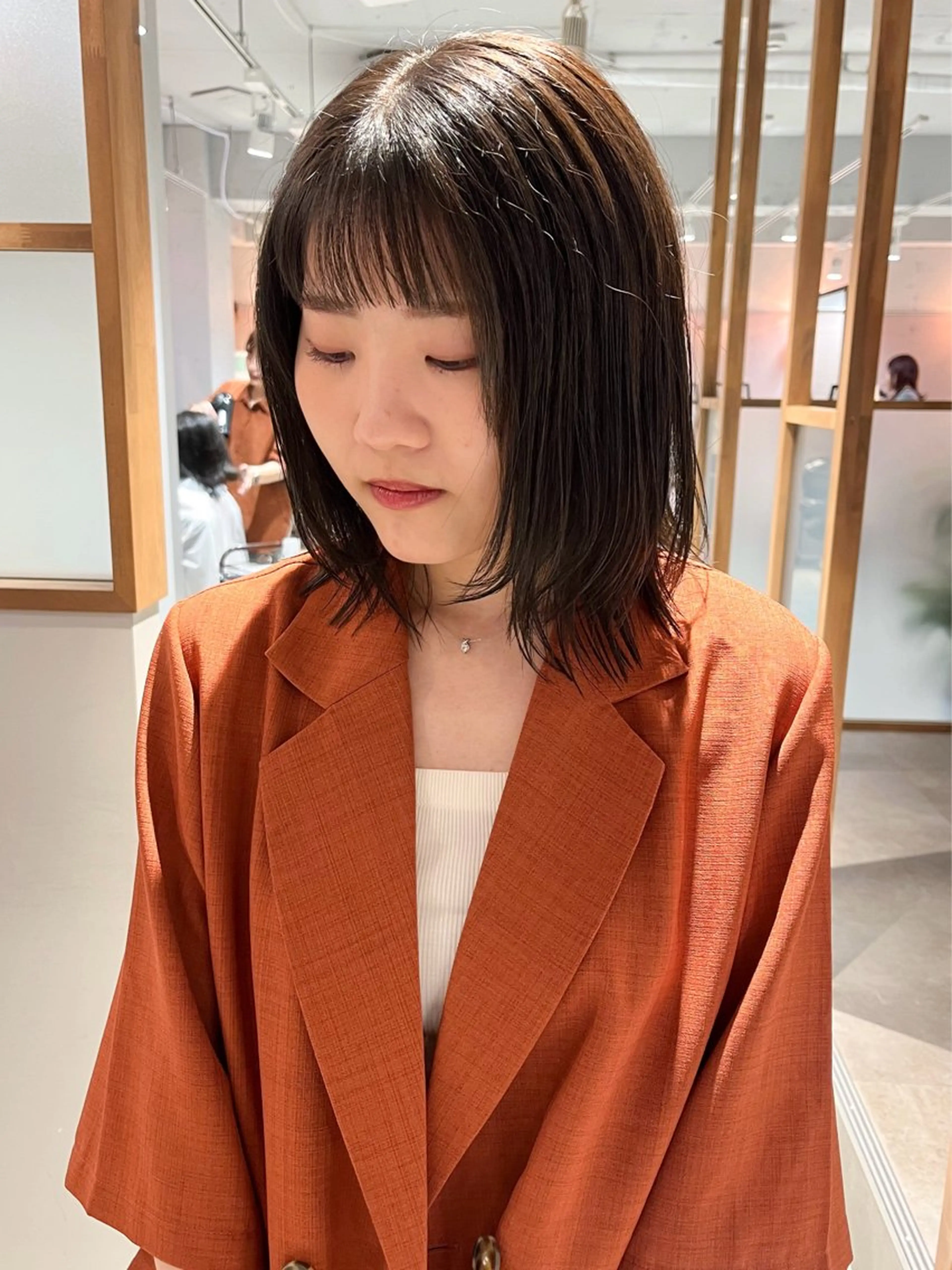 ミディアム カラー カット ヘアカラー トリートメント 似合わせボブ×地毛風 縮毛矯正❕ayanaのヘアスタイル